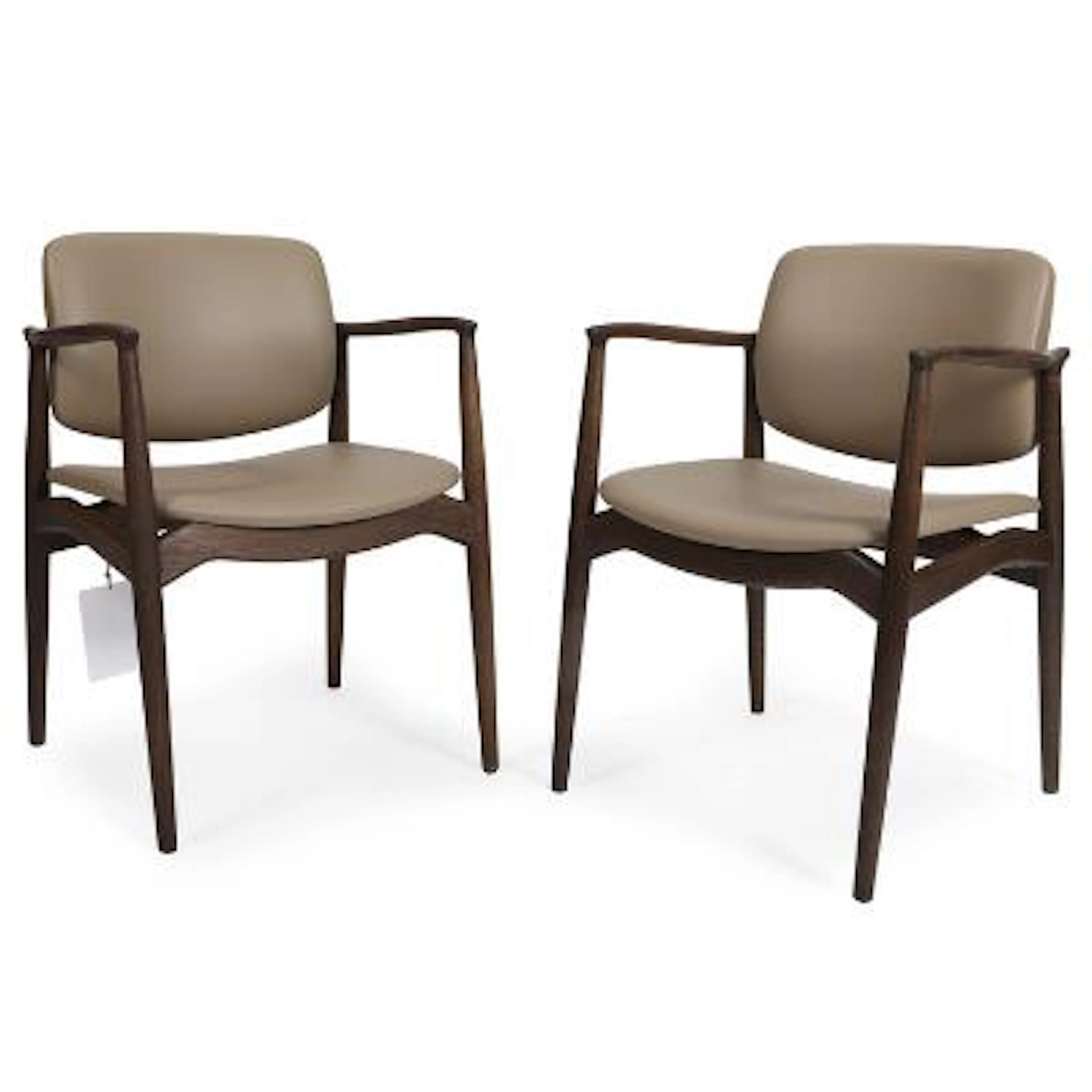 Erik Buck: "Captain", Two armchairs of smoked oak and leather. Labeled