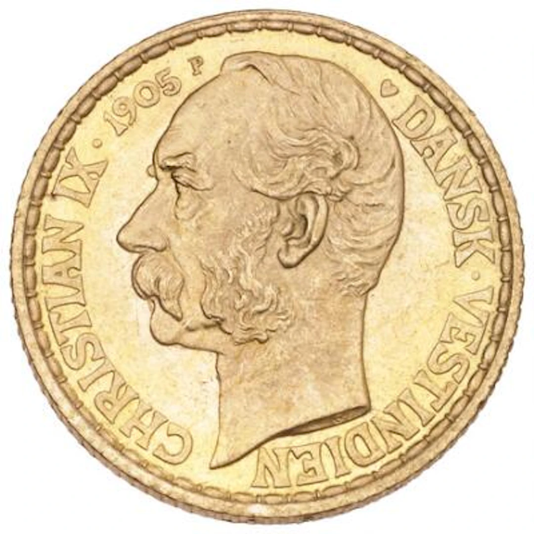 Danish West Indies, Christian IX, 20 francs / 4 daler 1905, H 30