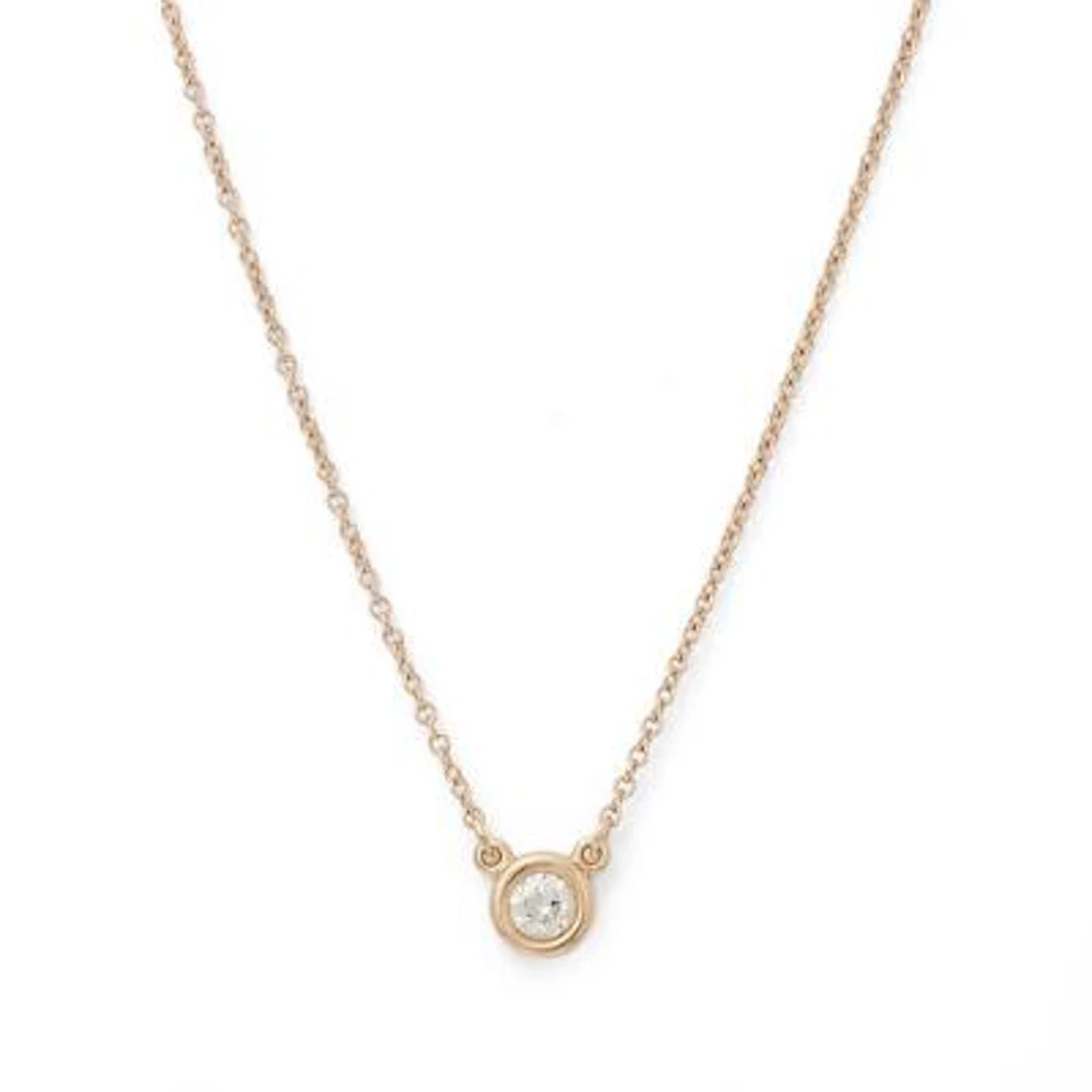 Tiffany & Co.: A "Diamond by the Yard" necklace set with a solitaire