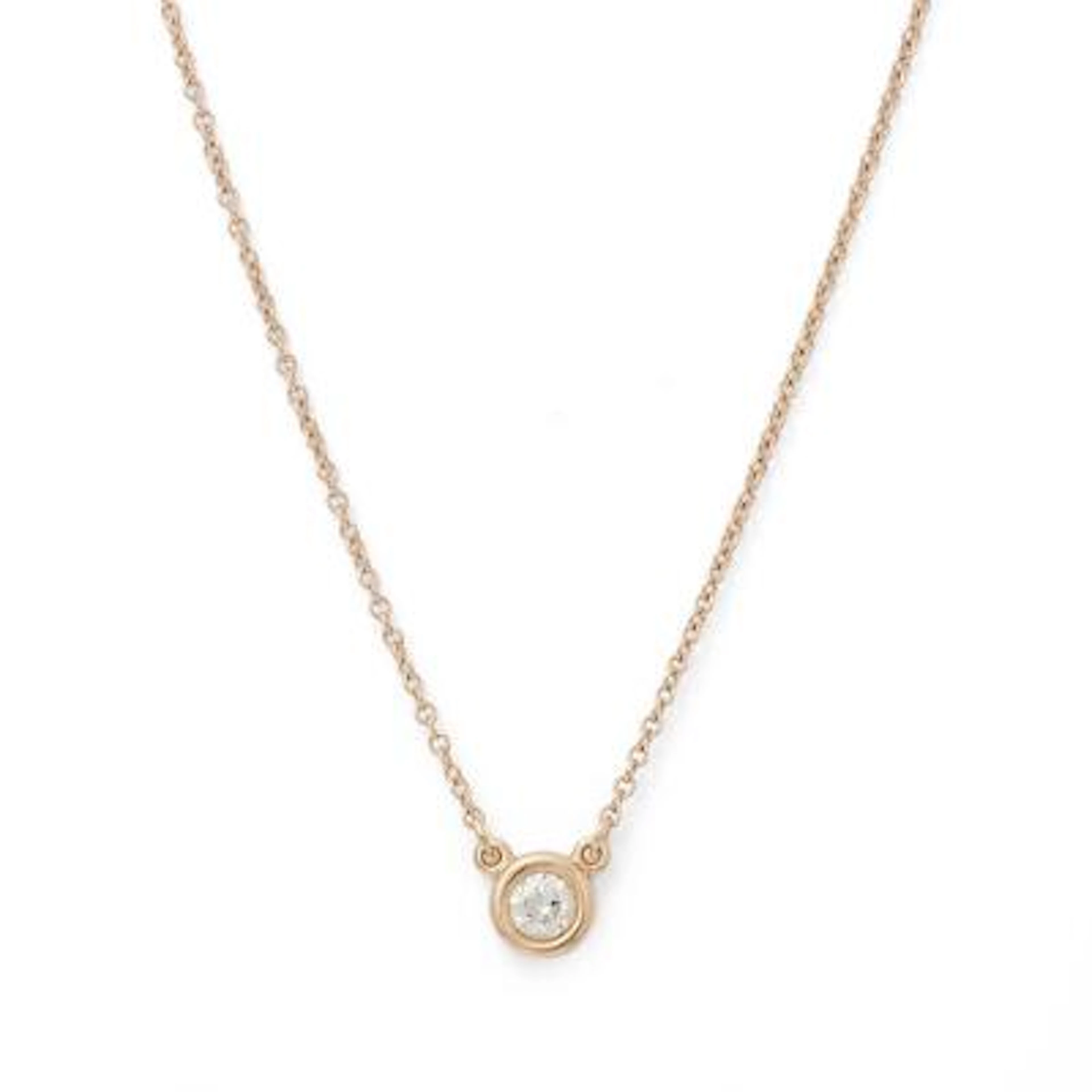 Tiffany & Co.: A "Diamond by the Yard" necklace set with a solitaire