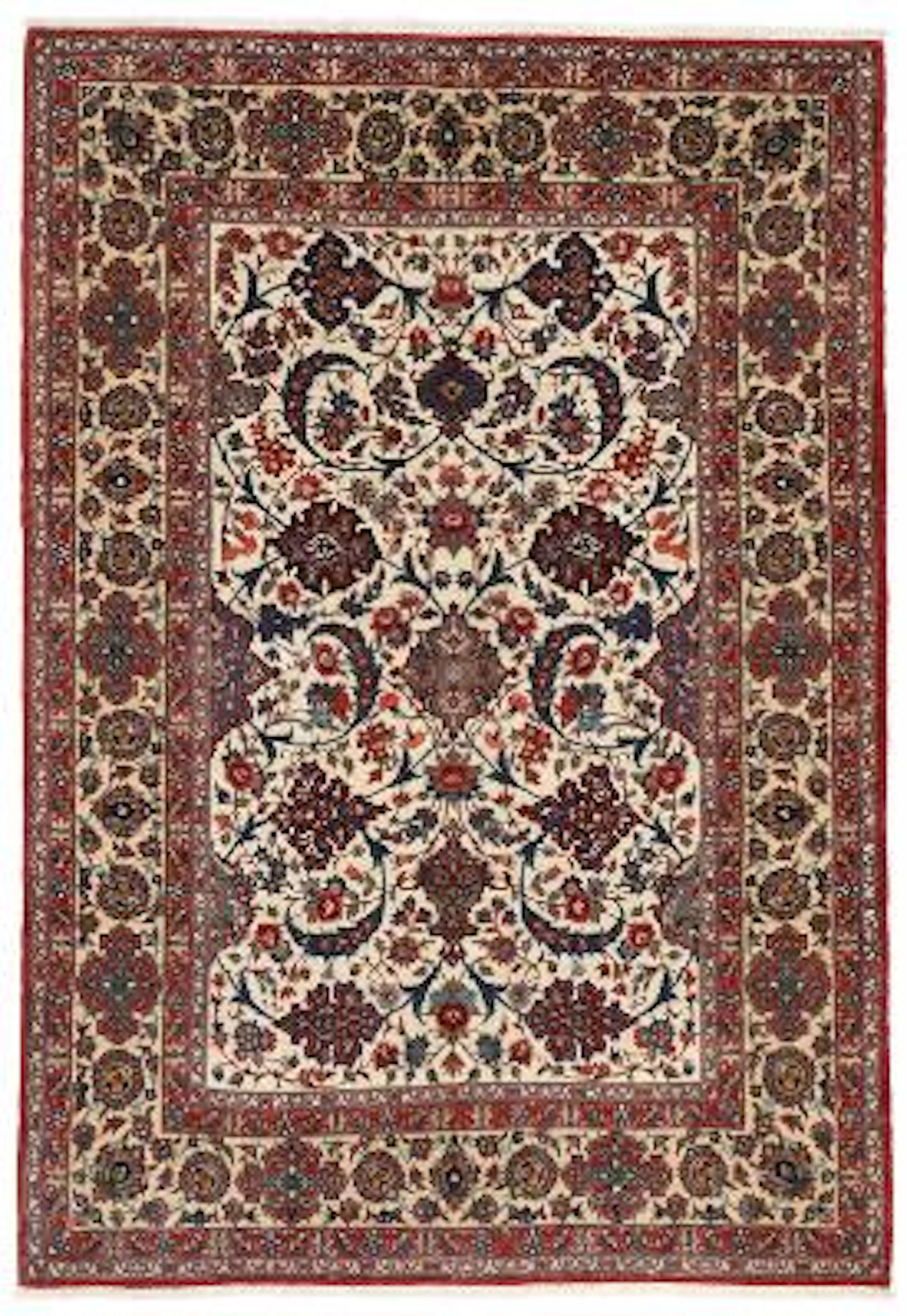 An Isfahan rug, Persia. All over with entwined branches, palmettes