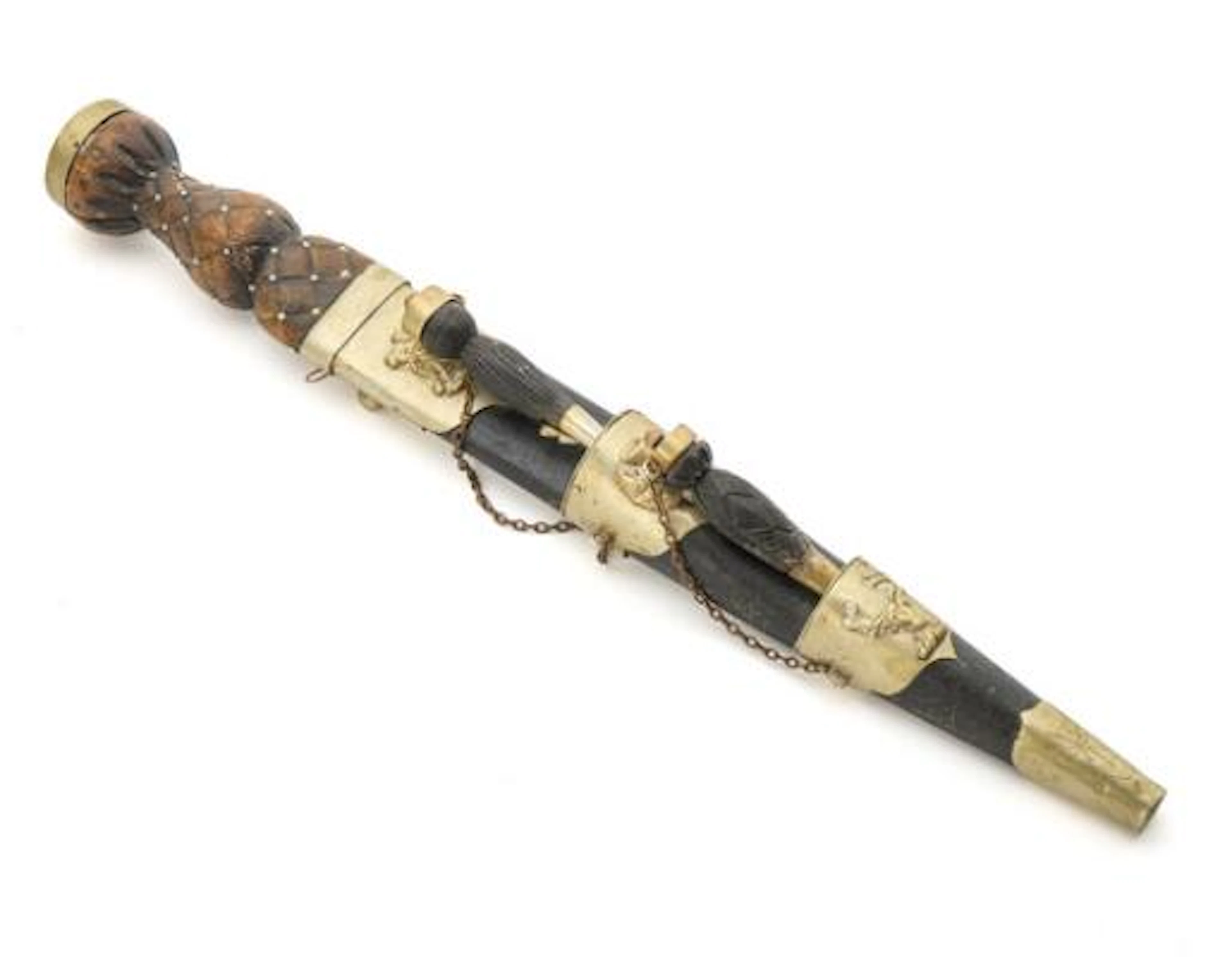 Scottish 19th-century dirk with nickel-silver mounts. – Bruun Rasmussen