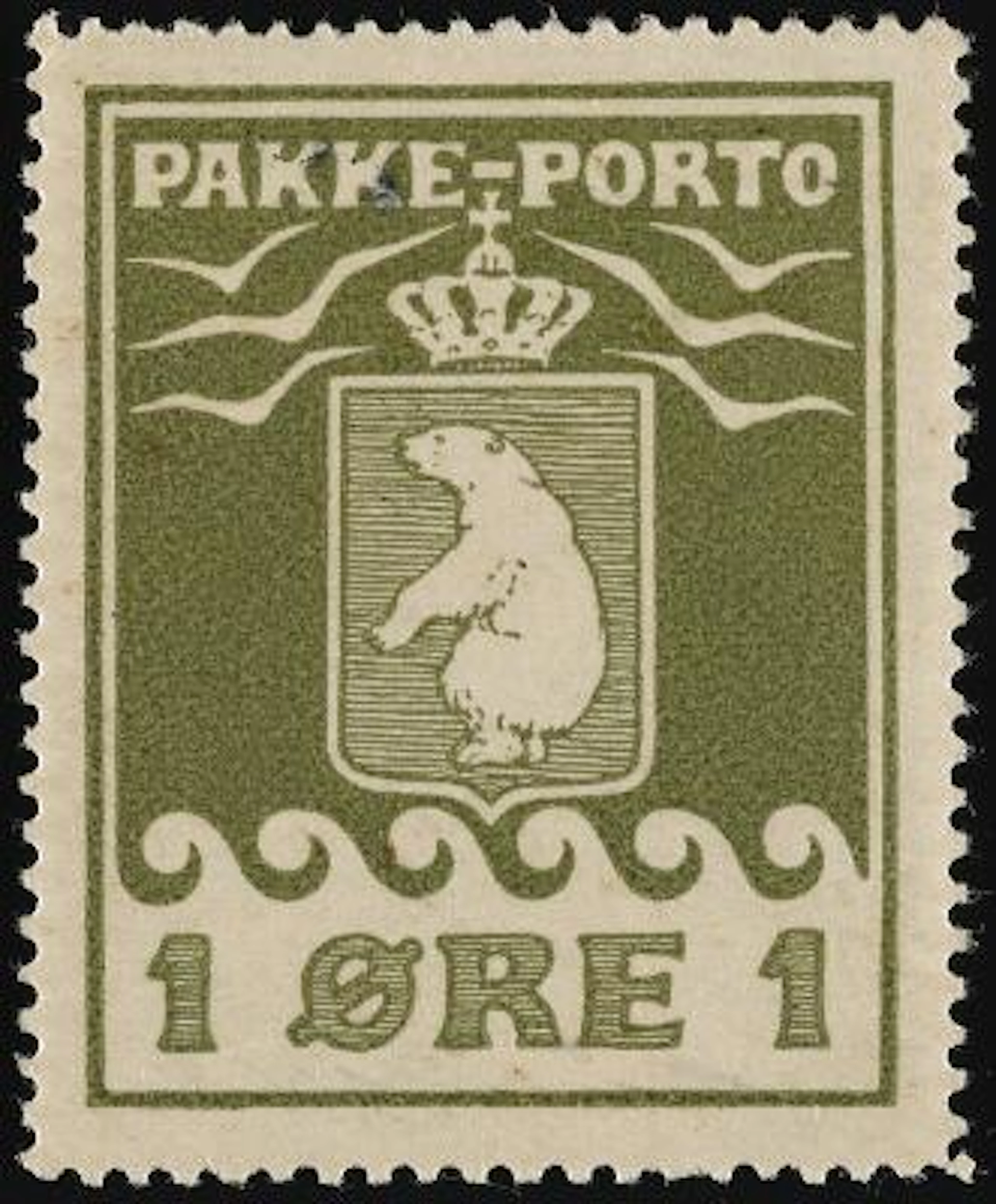 1905. 5 øre, olive. Most beautiful and perfect MNH copy. Excellent