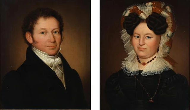 Johan Carl Frederik Viertel: A pair of portraits of the Monraths.