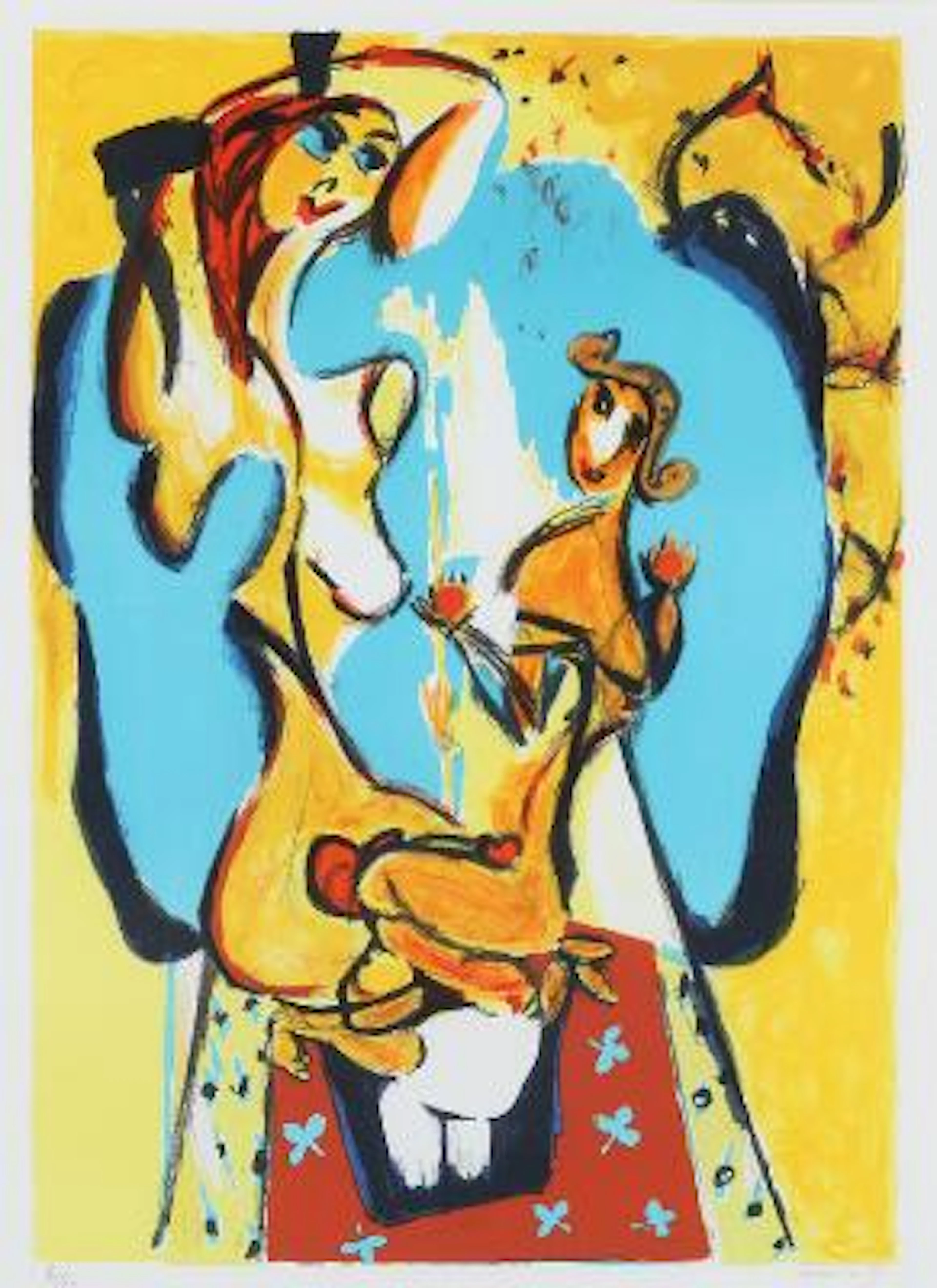 Inge Hørup: Untitled. Two compositions. Signed Inge Hørup, XII/XV.
