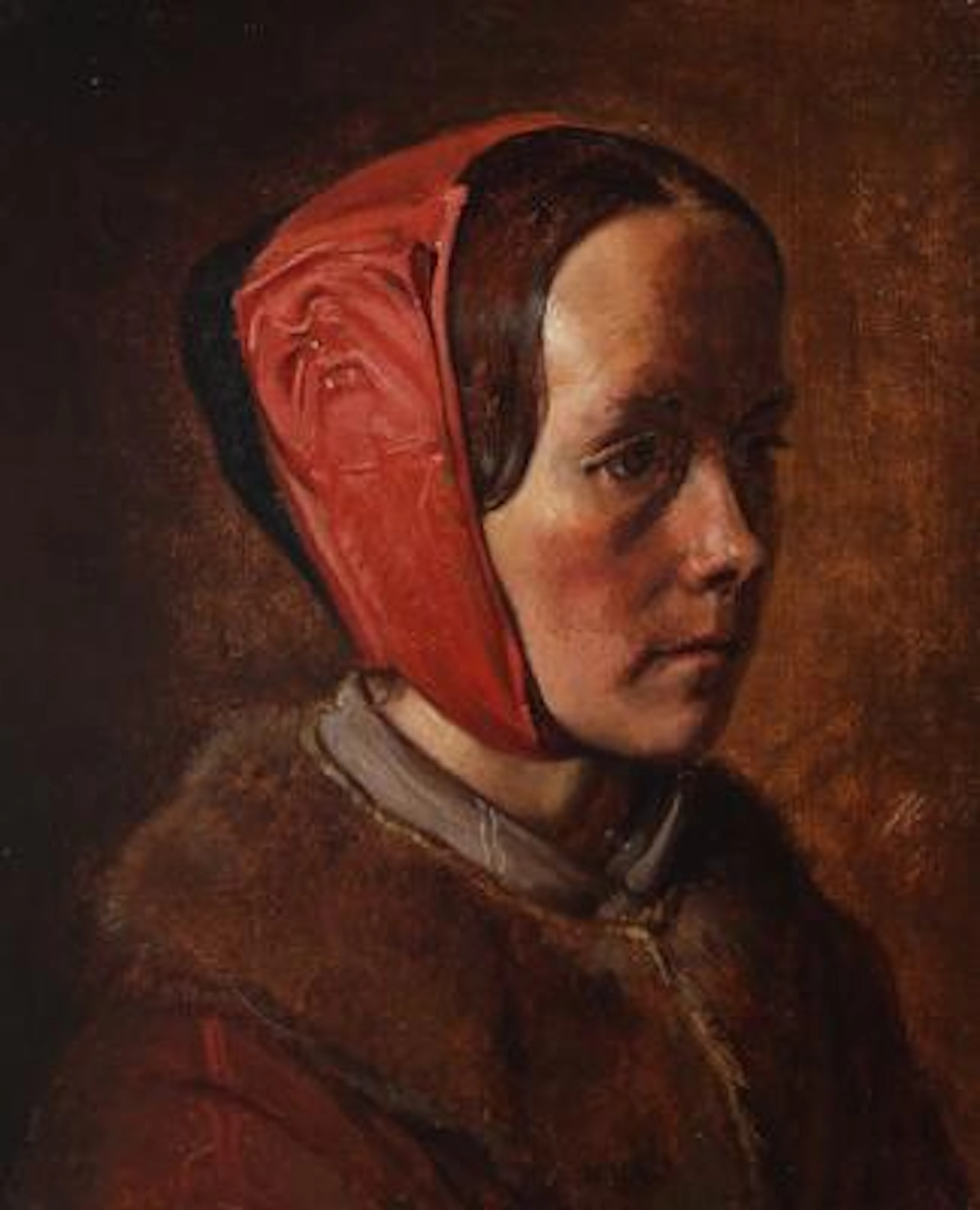 Vilhelm Rosenstand: Portrait of a woman in profile. Signed and dated