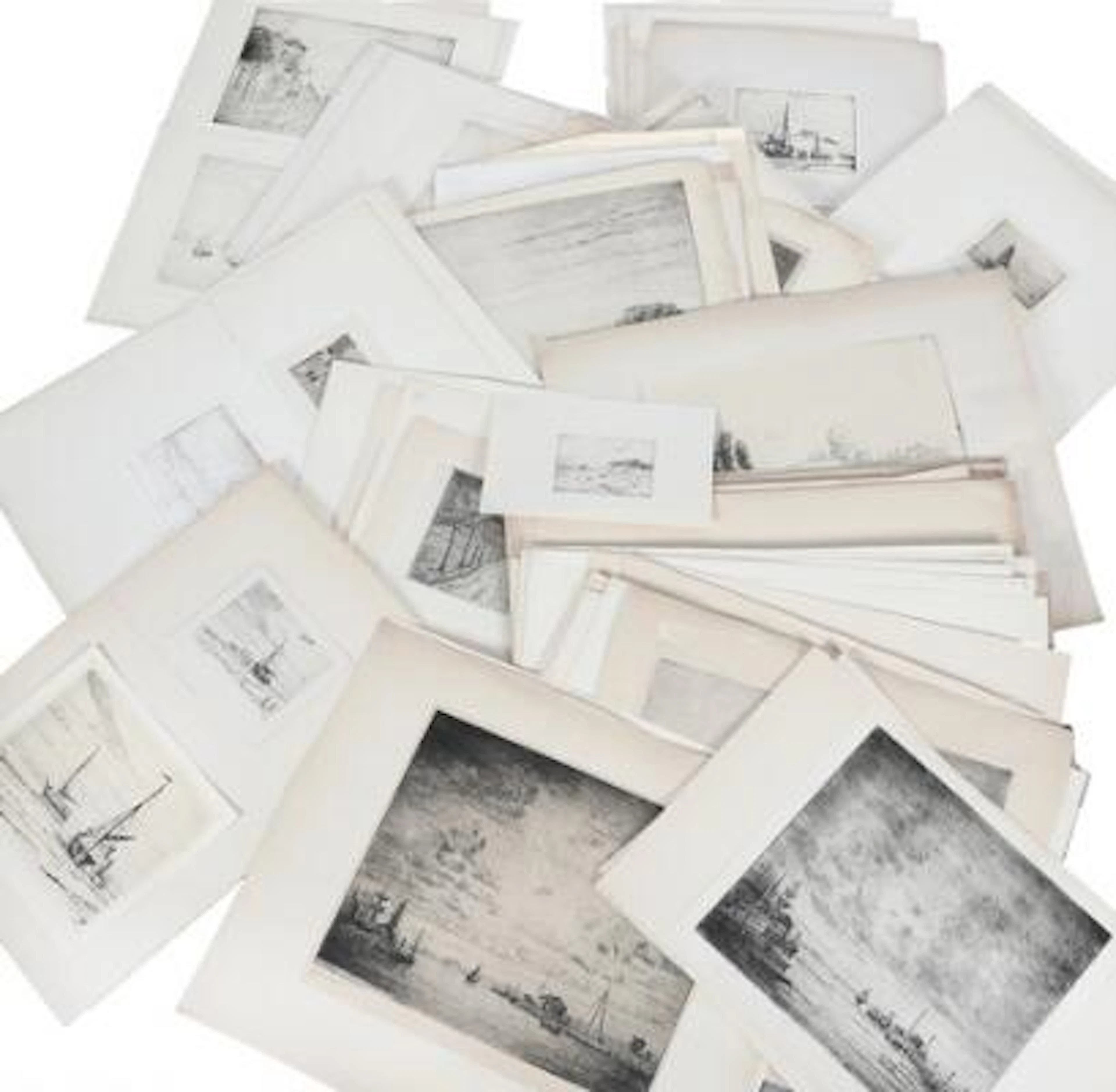 Johan Rohde: A very large collection of prints. Some signed with monogram.
