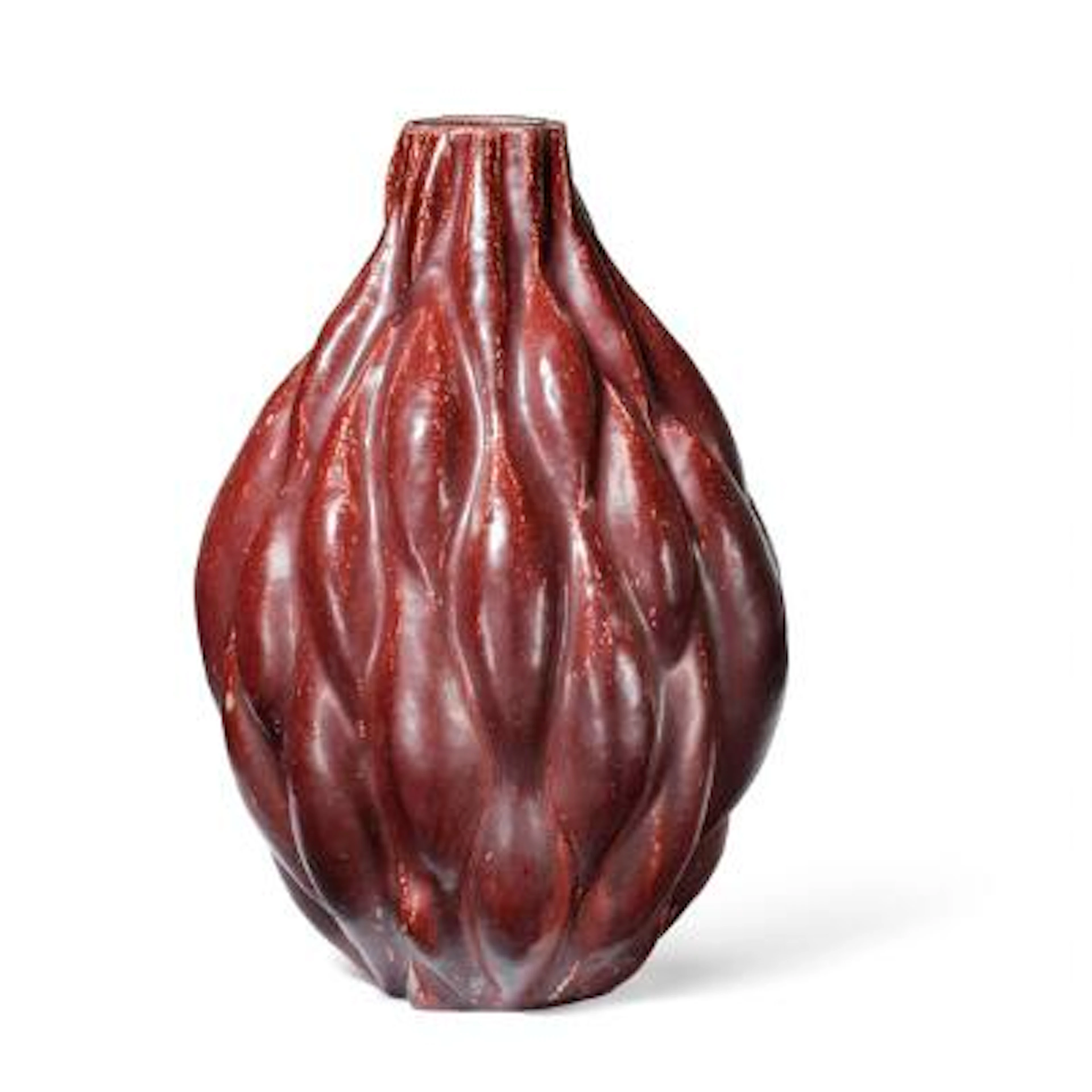 Axel Salto: A large stoneware vase, decorated with Oxblood glaze.