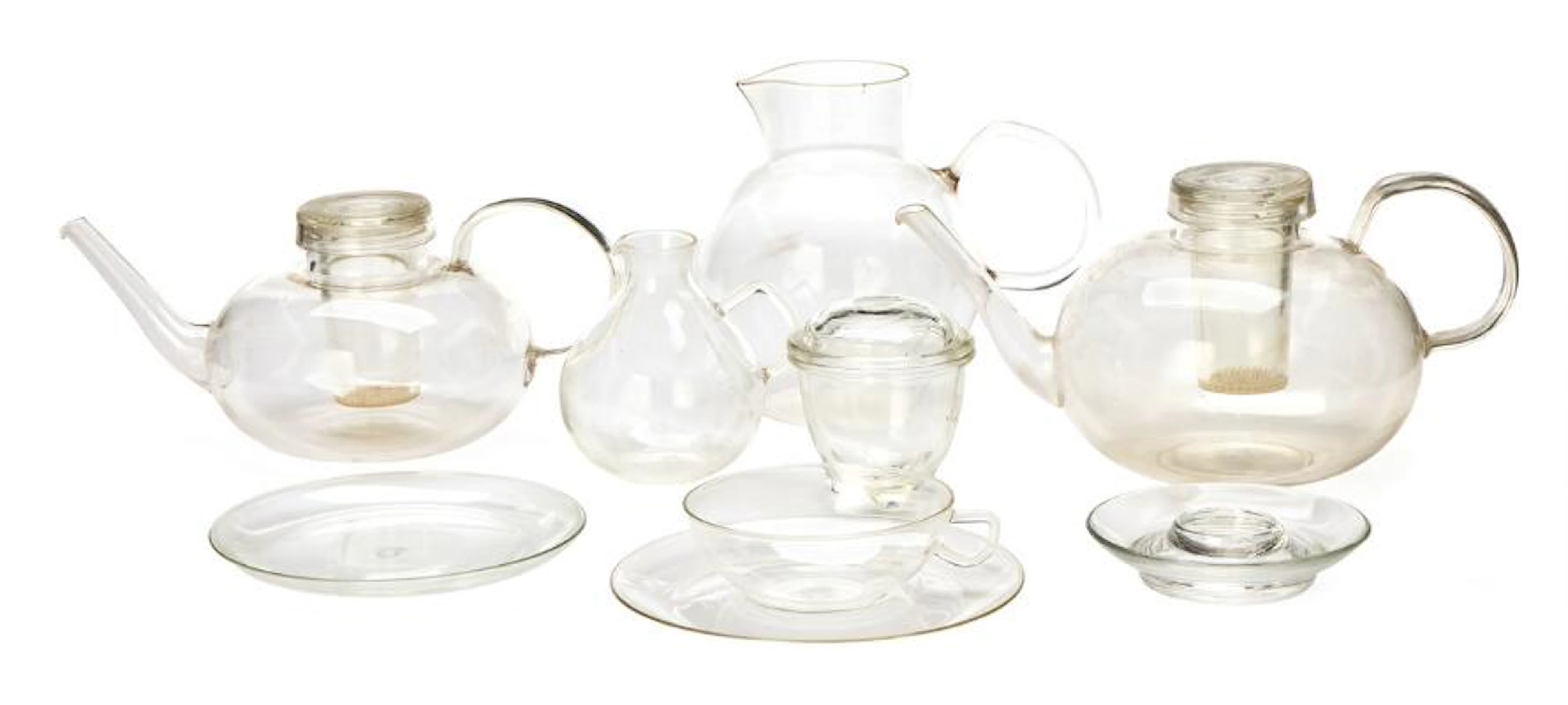 Wilhelm Wagenfeld a. others: Bauhaus glass tea service. Produced by