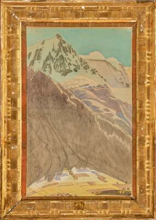 J. F. Willumsen: Mountain Landscape, presumably Switzerland. Signed