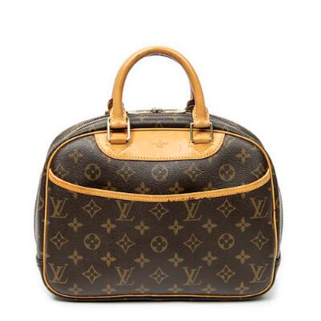 Louis Vuitton: "Trouville" bag of brown monogram coated canvas with