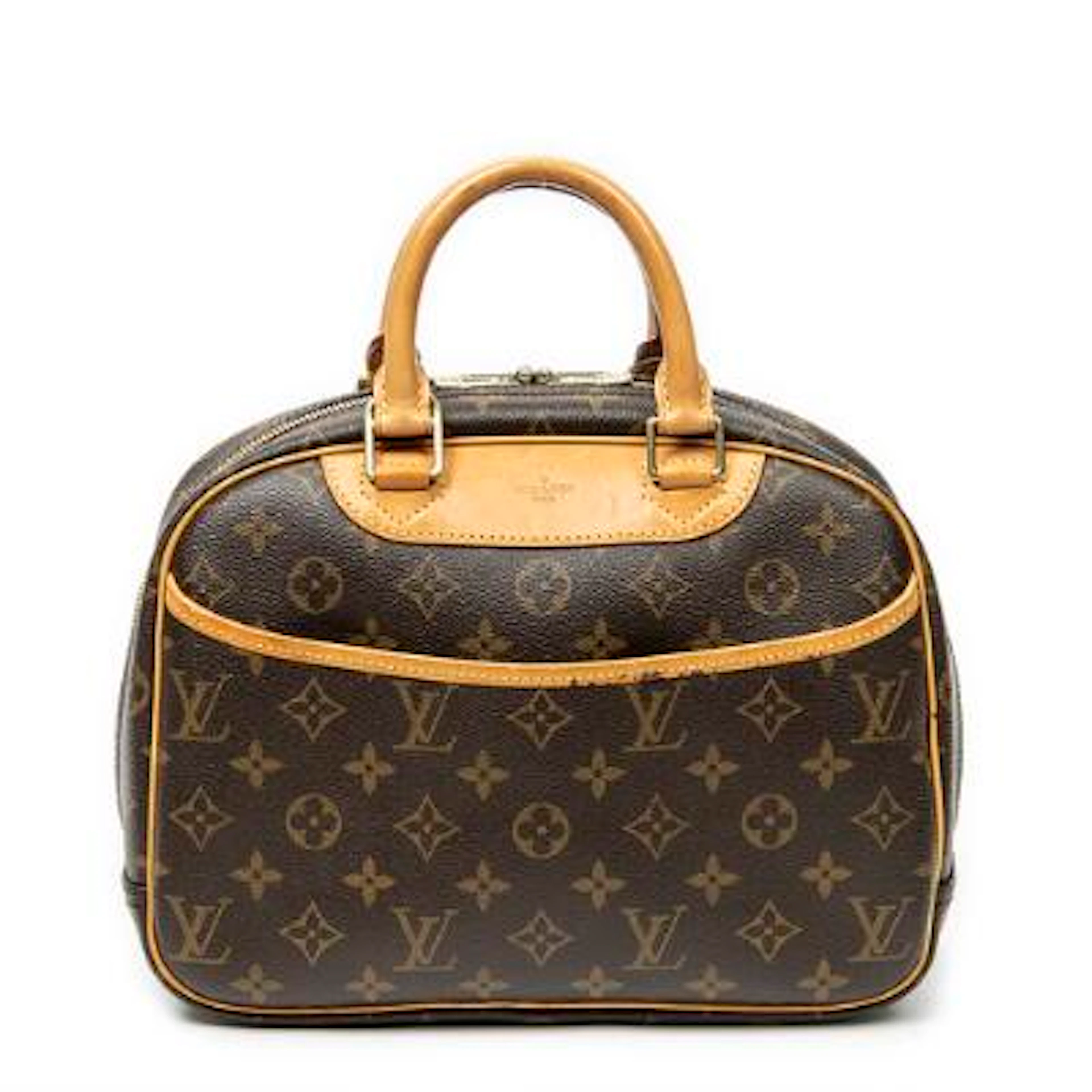 Louis Vuitton: "Trouville" bag of brown monogram coated canvas with