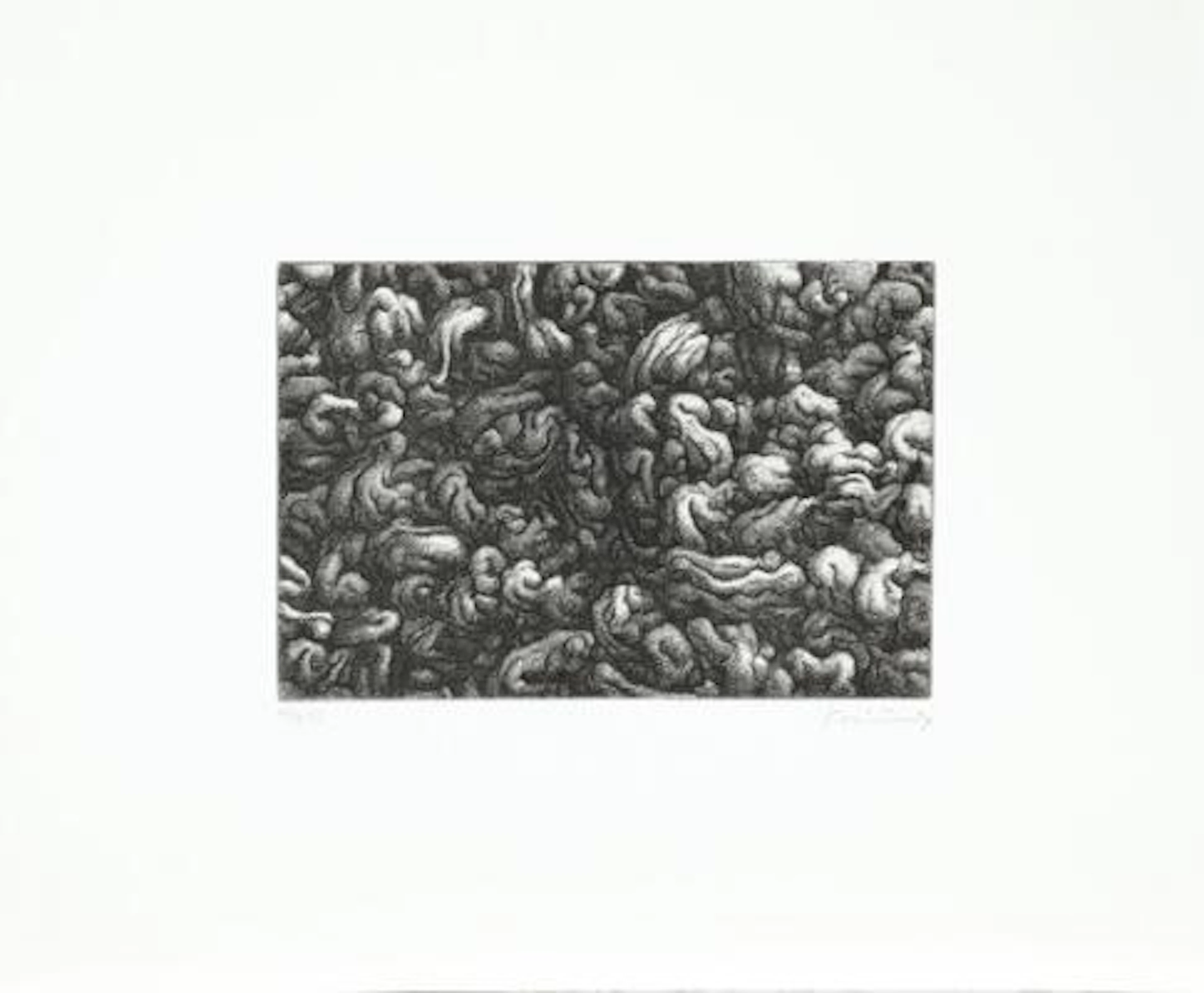 Michael Kvium: "Tankemodel”. Signed Kvium 90, 43/425. Etching. Printed