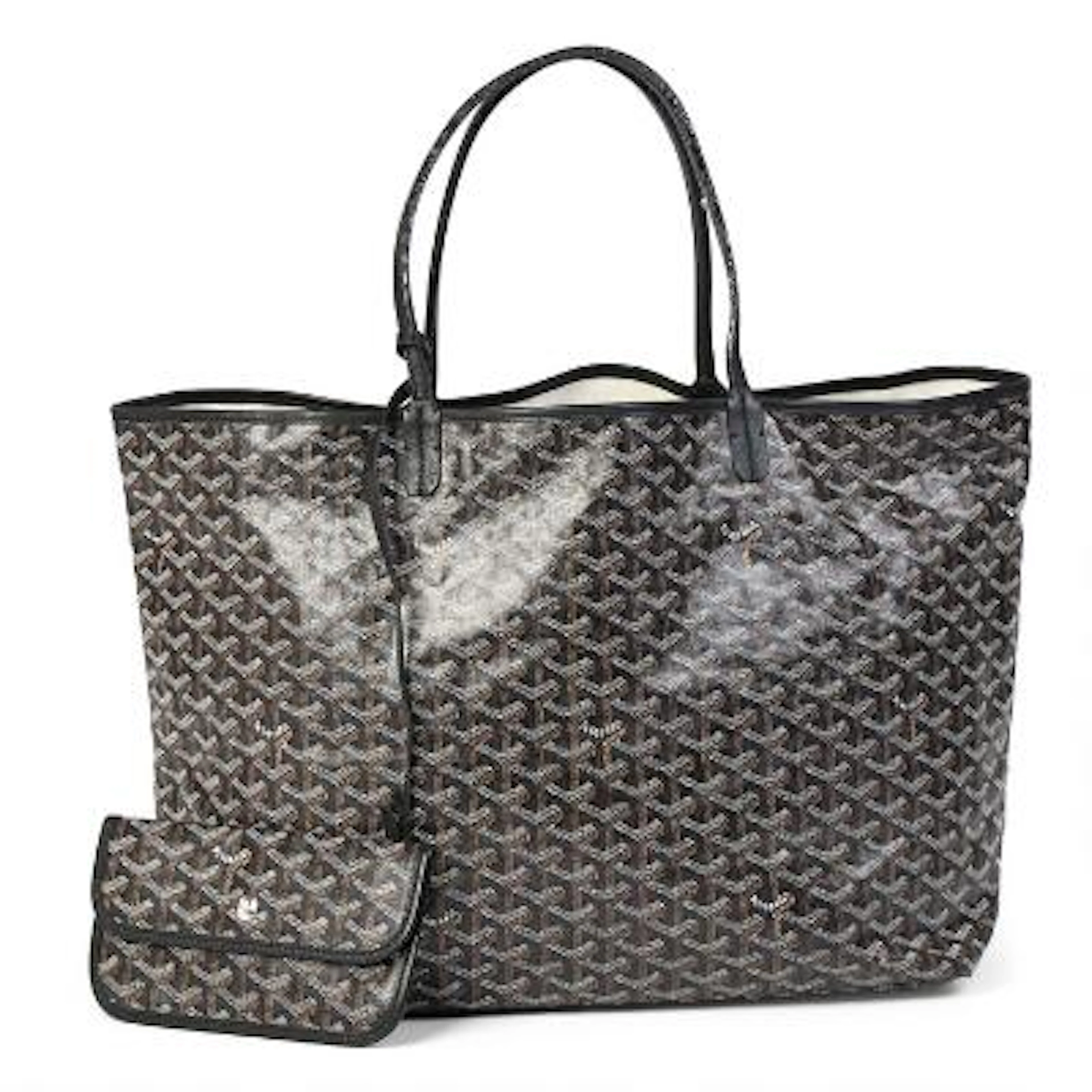 Goyard: A "Saint Louis GM" tote bag of dark brown and black monogram