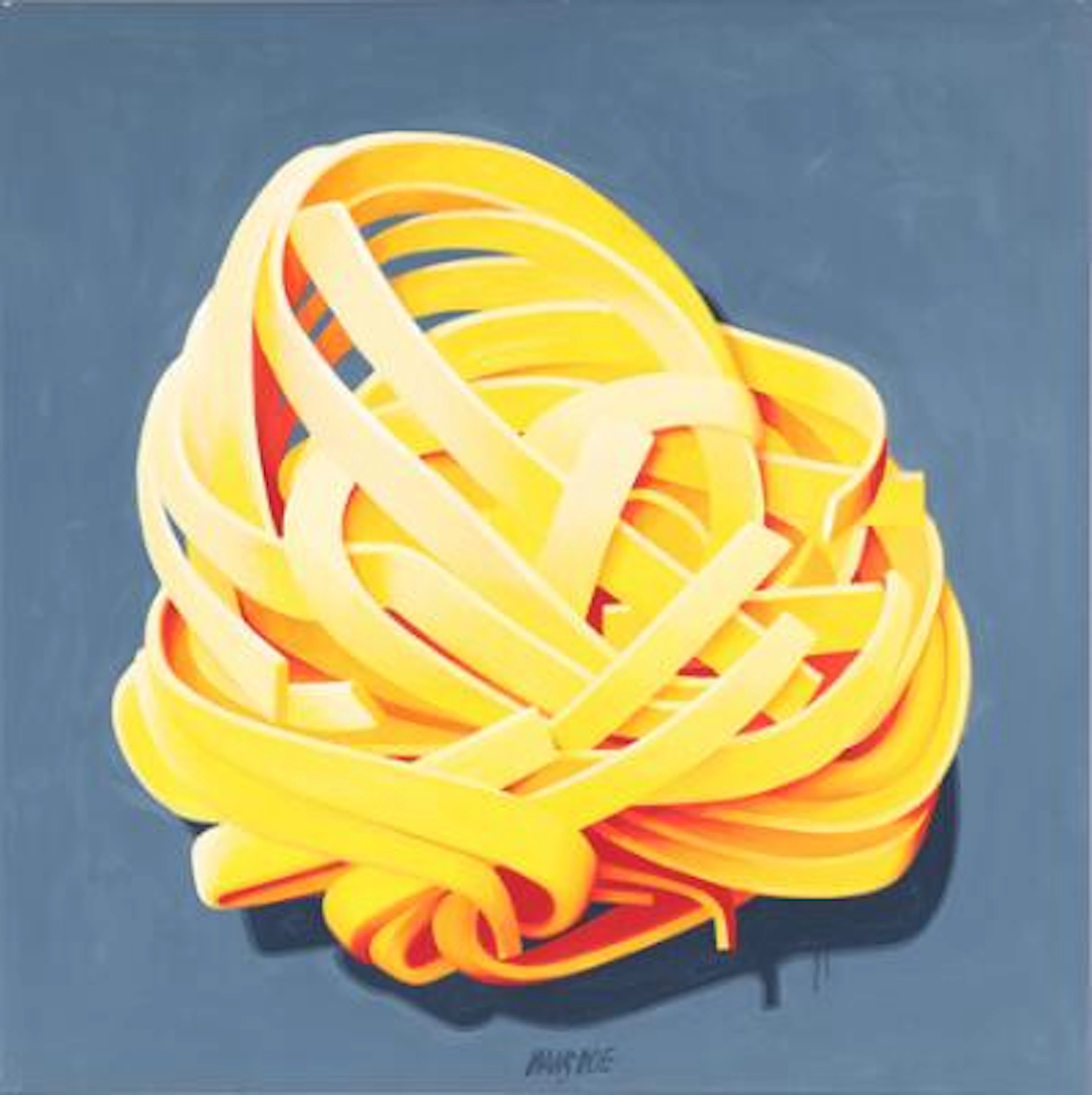Hans Due: "Fetuccine on gray table...", MMXXII. Signed Hans Due; titled
