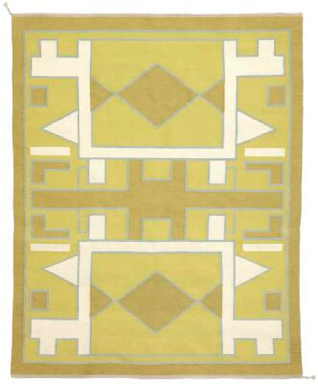Anna Thommesen: A handwoven wool carpet in flatweave technique. Geometric