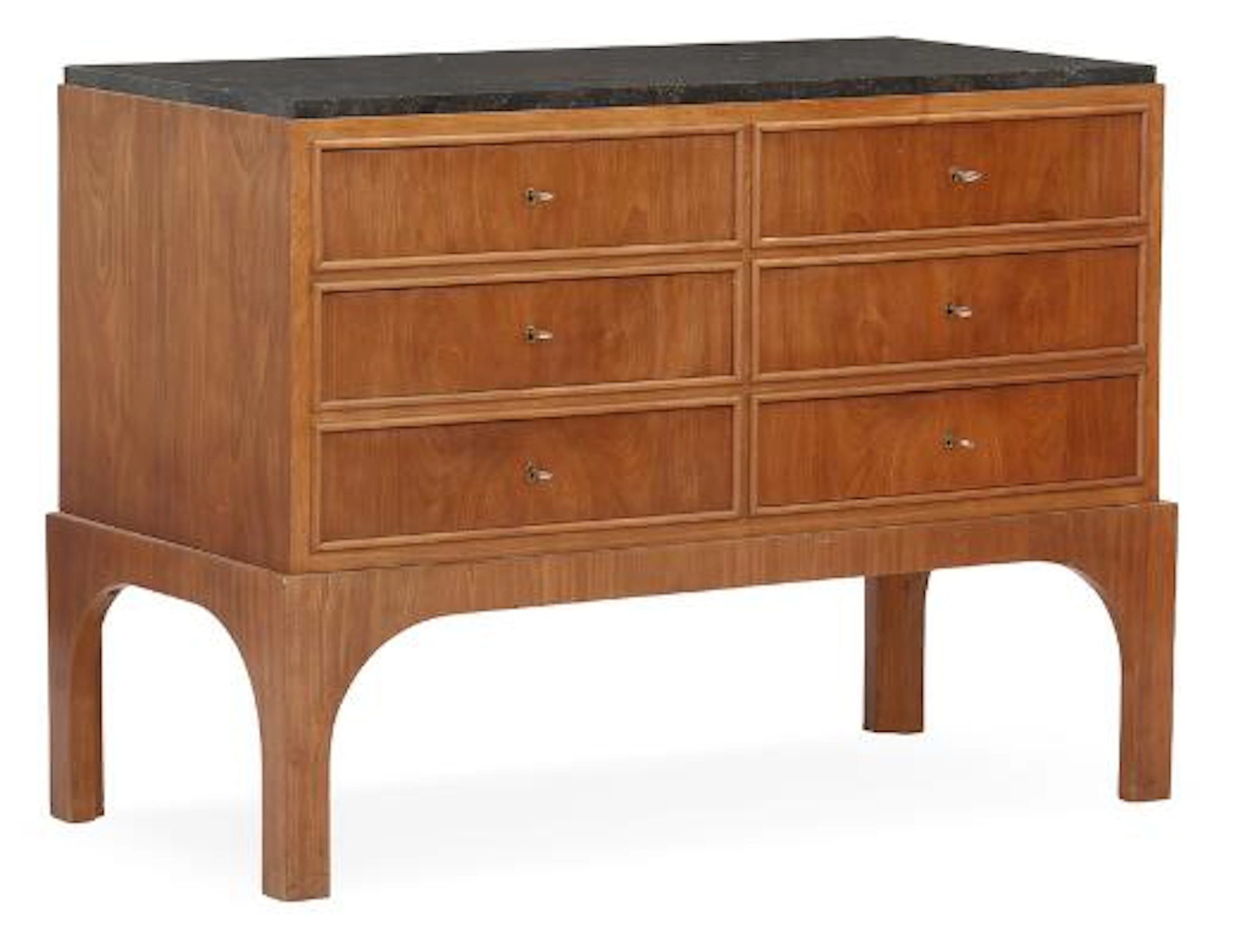 Kaj Gottlob: Rare Cuban mahogany chest of drawers. Front with six
