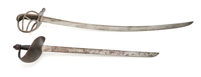 Danish Model 1839 cavalry saber with scabbard and Model 1849 naval