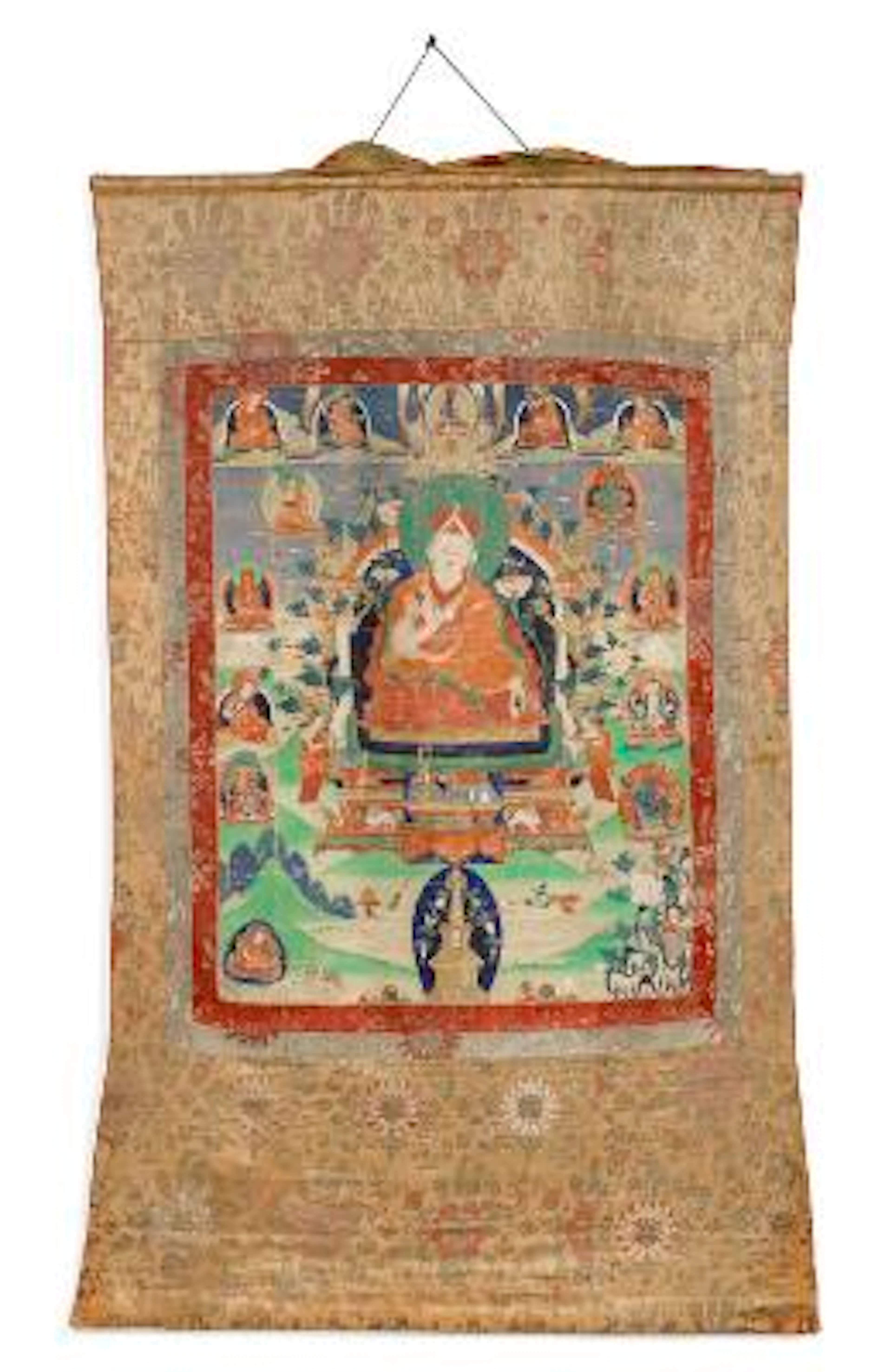 Thangka of a Sakya lama. 19th/early 20th century. Image 79 x 60 cm.