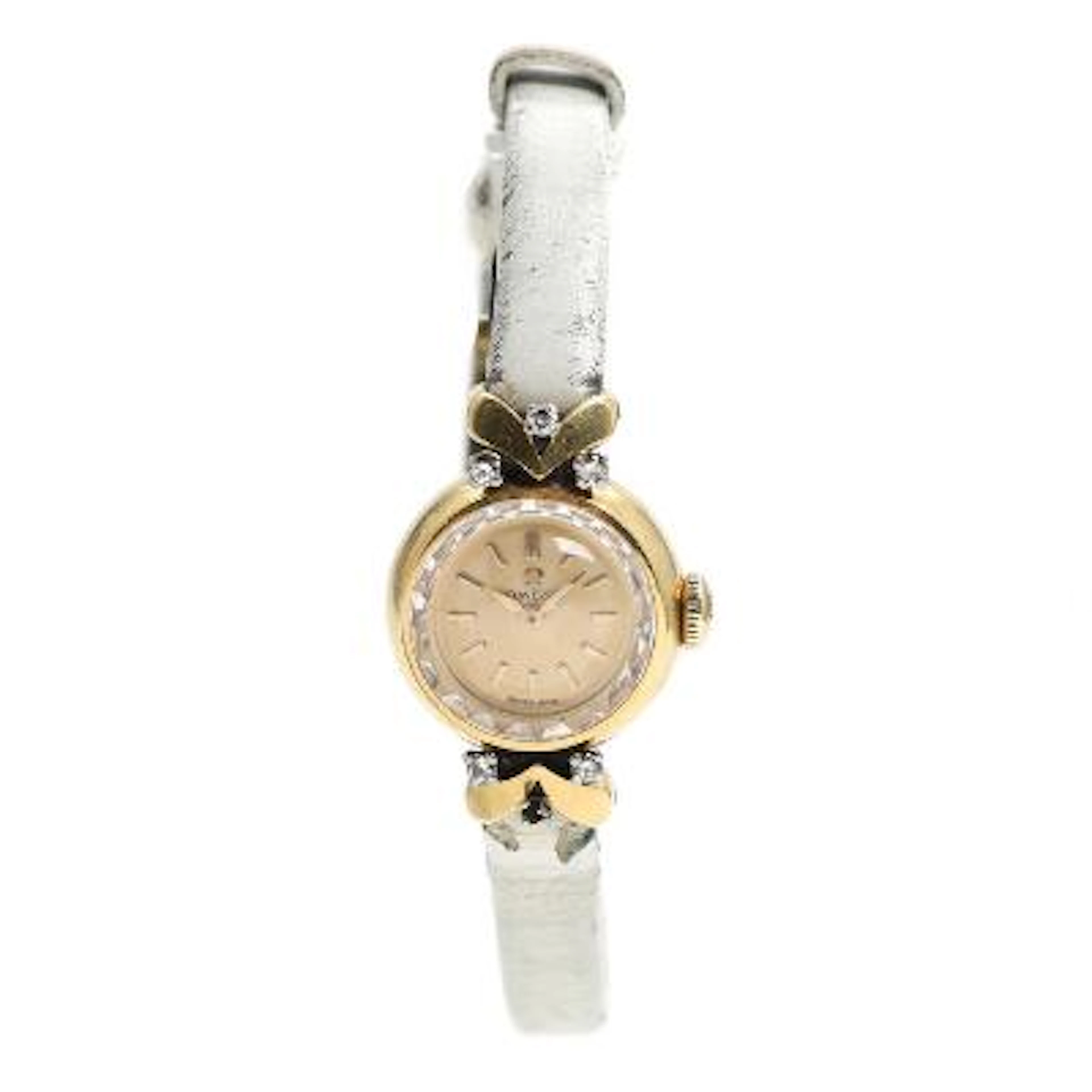 Omega: Diamond wristwatch of 18k gold, ref. 469247.12947. Mechanical