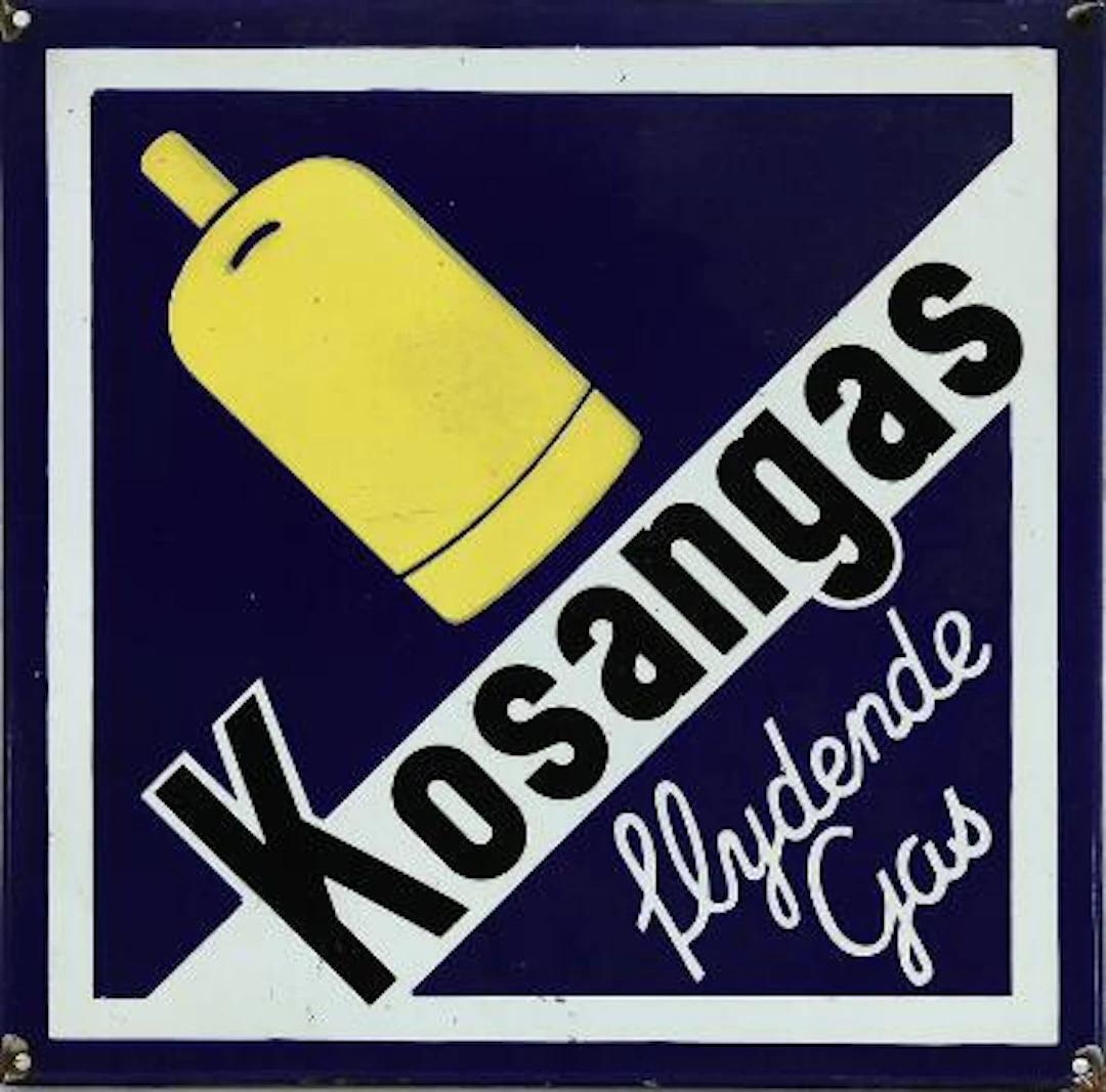 Kosangas and Carlsberg HOF. Two enamel commercial signs. 48.5 x 48.5