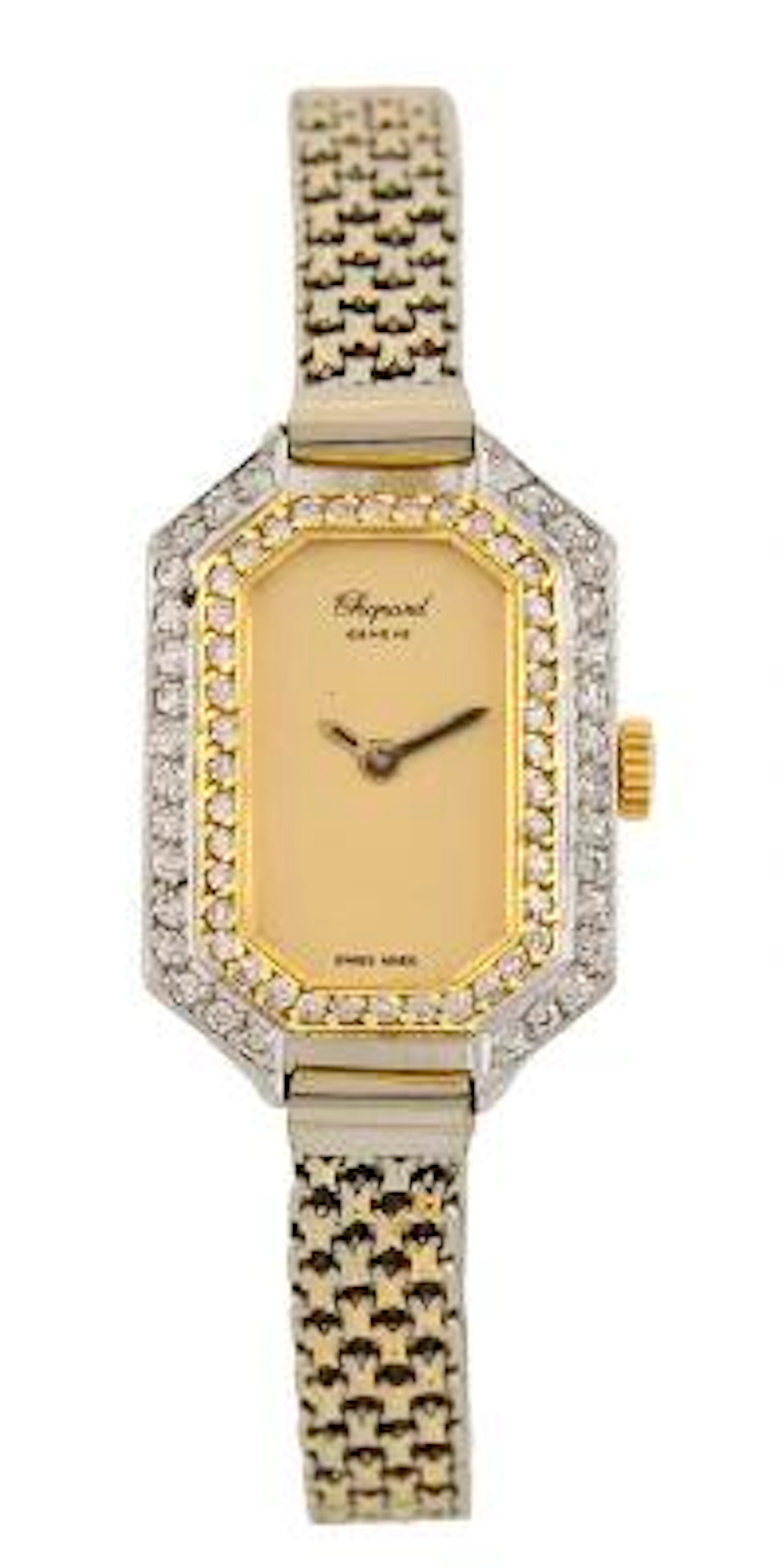 Chopard: Wristwatch of 18k white gold with diamonds, ref. 519. Mechanical