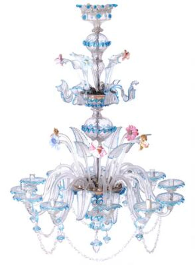 An Italian Murano glass twelve light chandelier. Venice, early 20th