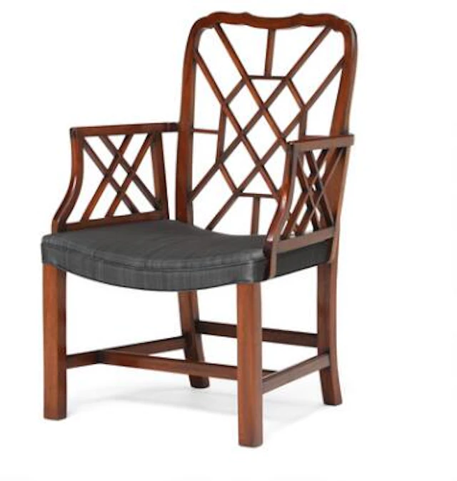 A set of 12 'cockpen' armchairs after the model of Thomas Chippendale