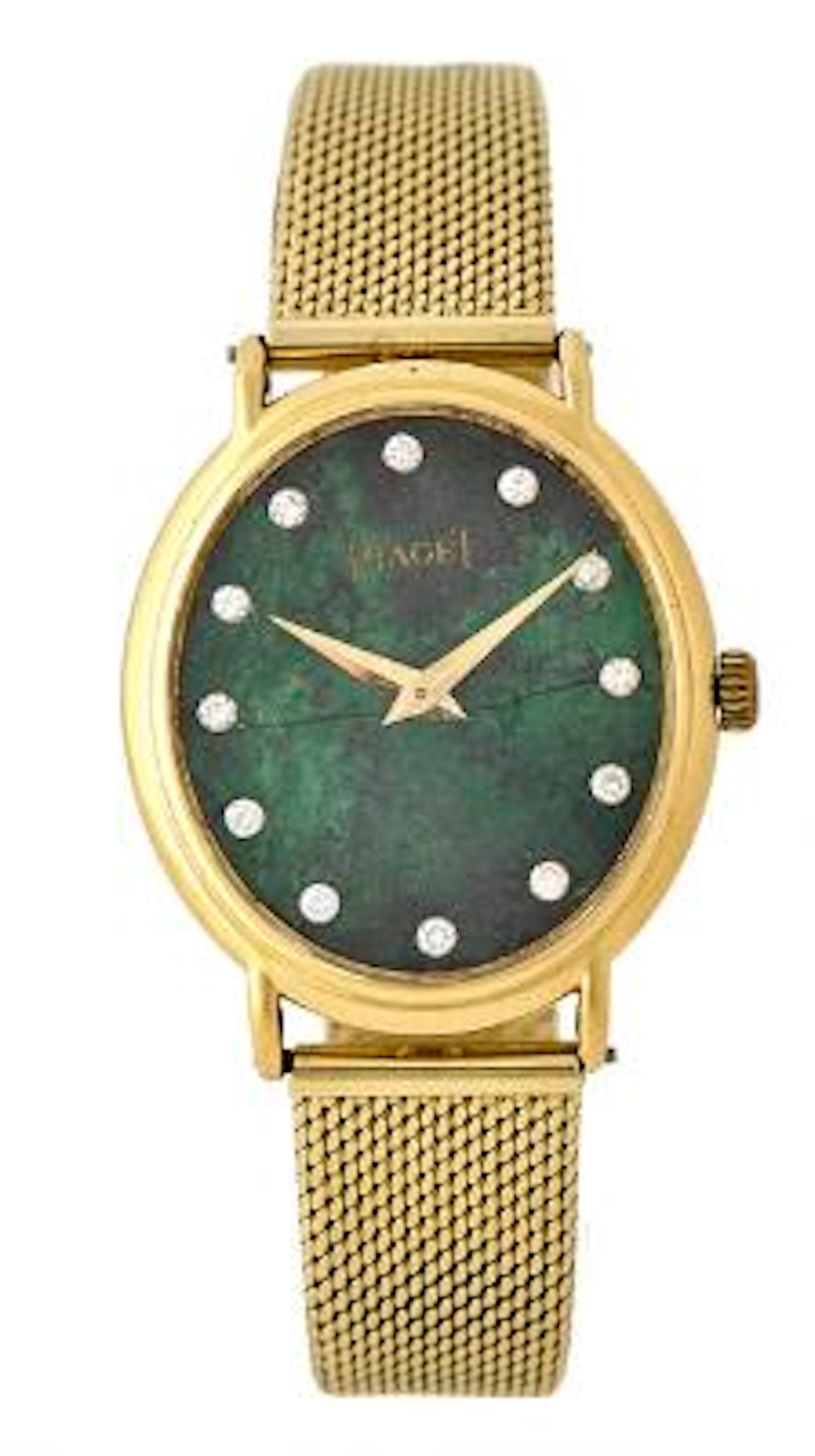 Piaget: "Malakit" of 18k gold with malachite stone dial, ref. 9822.