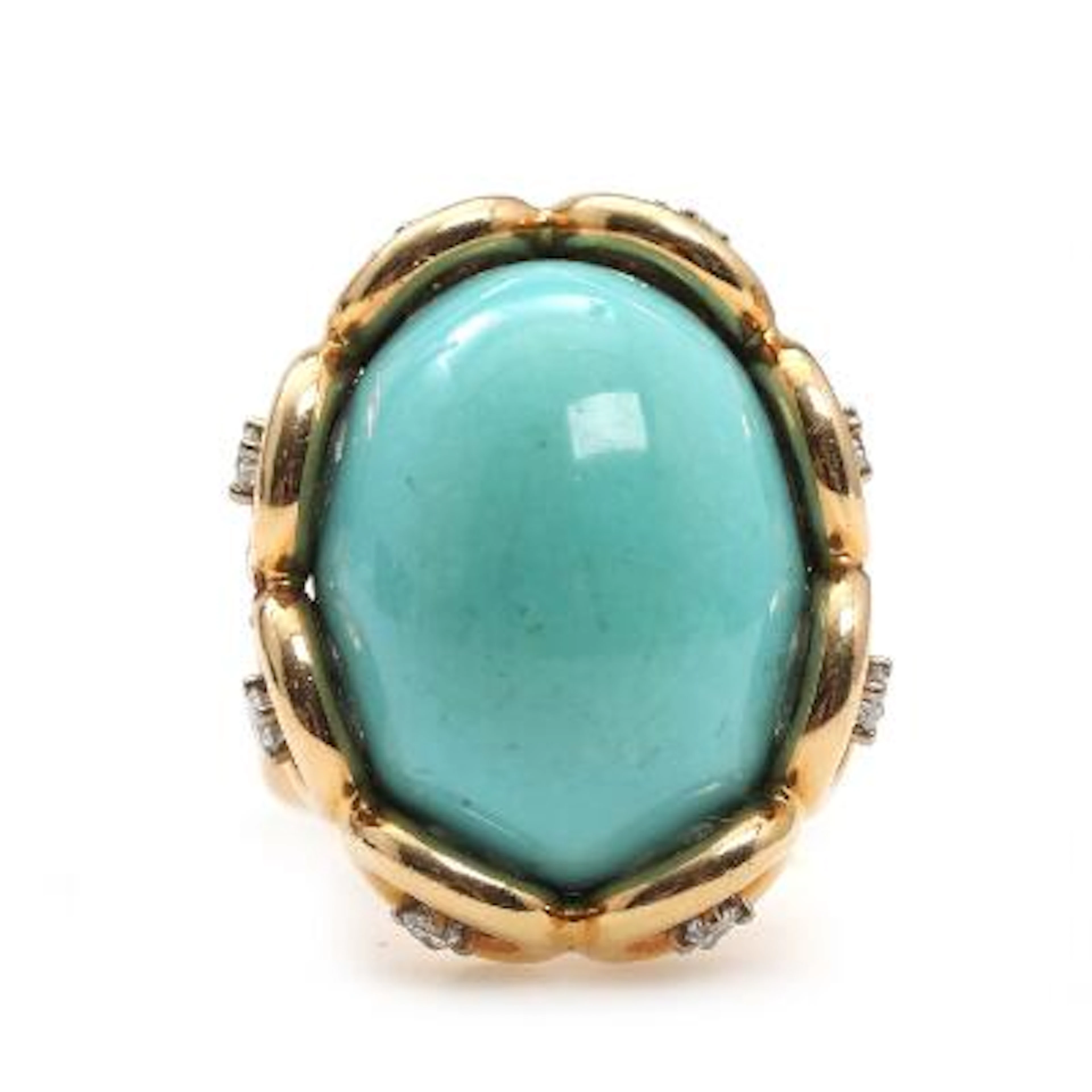 Georg Jensen & Wendel: An amazonite and diamond ring set with amazonite