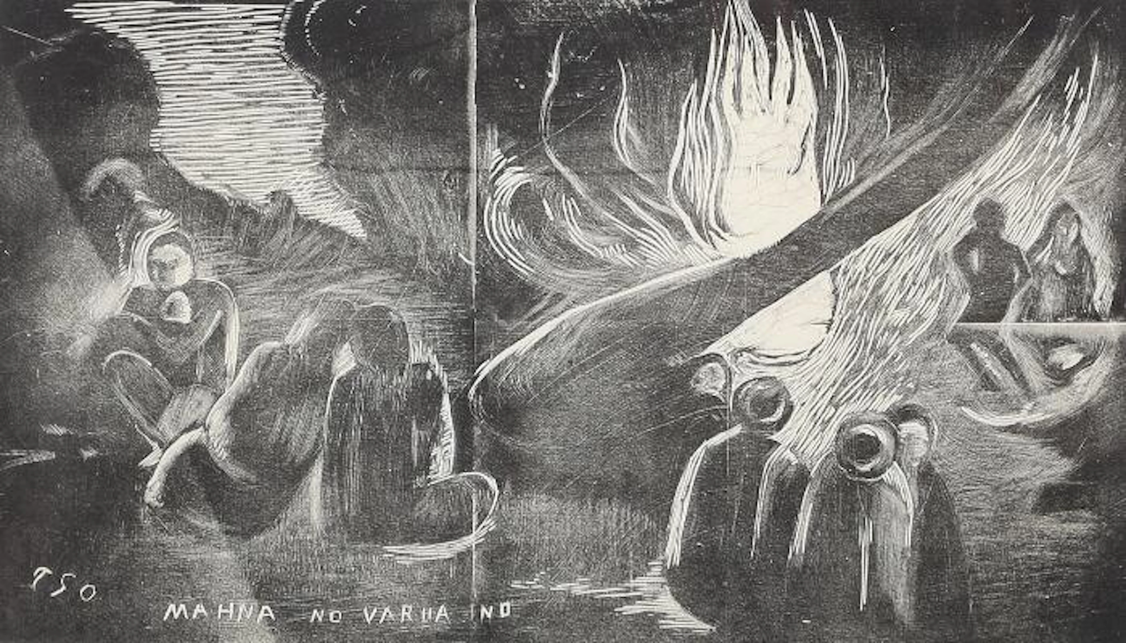 Paul Gauguin: "Mahna no Varua Ivo", 1921. Signed PGO in the print.