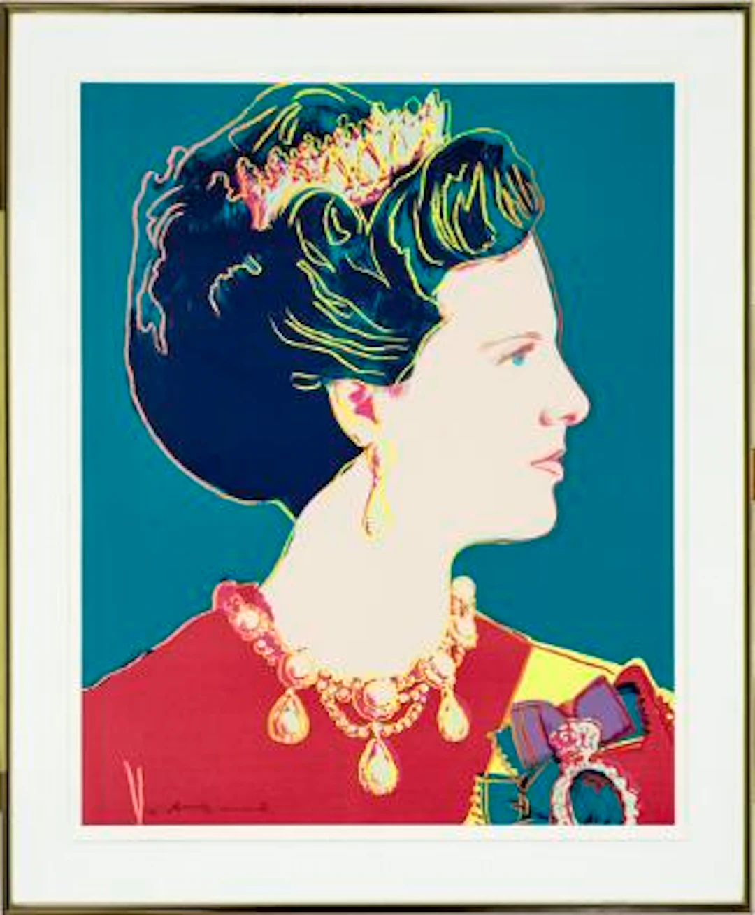 Andy Warhol: "Queen Margrethe II of Denmark", 1985. Signed Andy Warhol