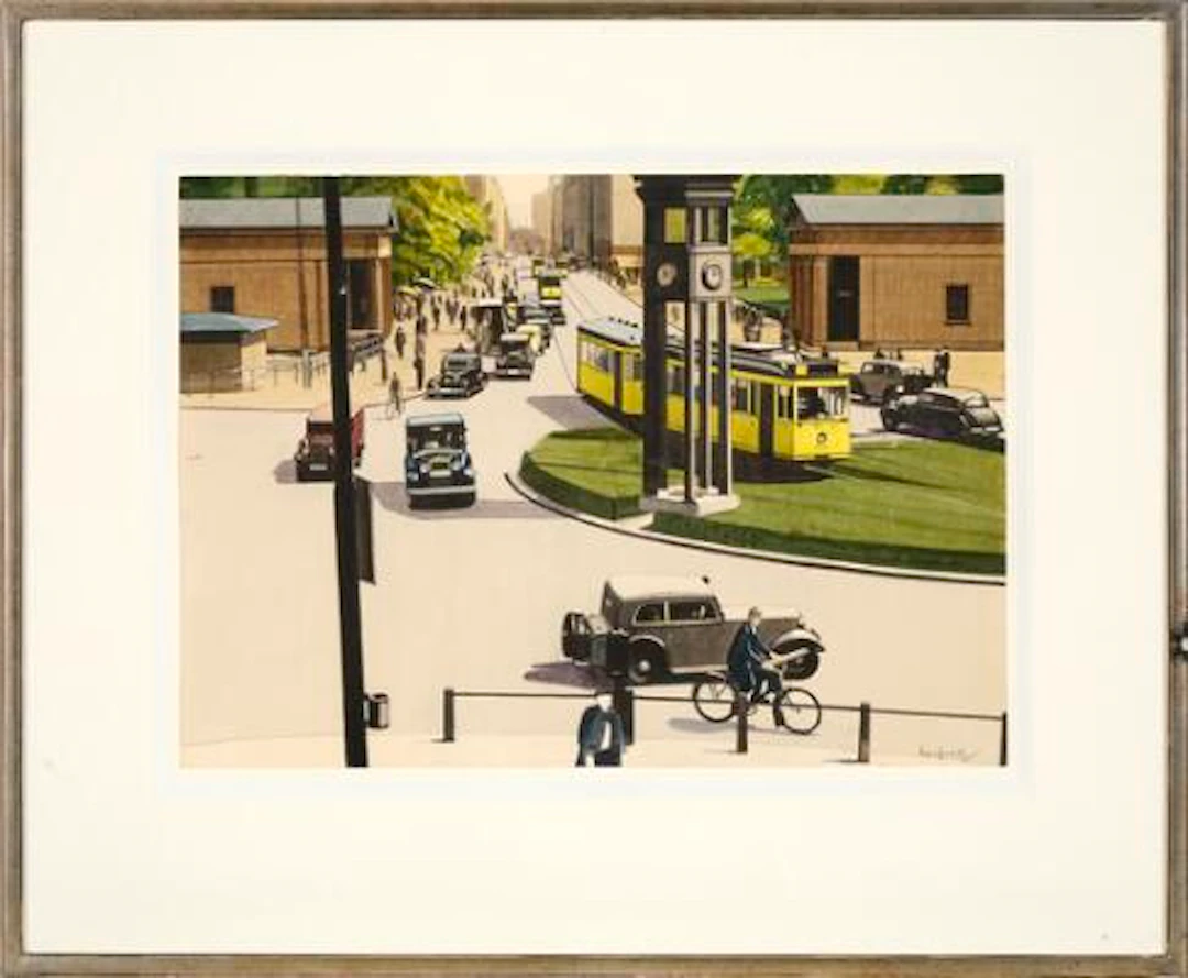 Hans Henrik Lerfeldt: "Potsdamer Platz", Berlin 1982. Signed Lerfeldt.