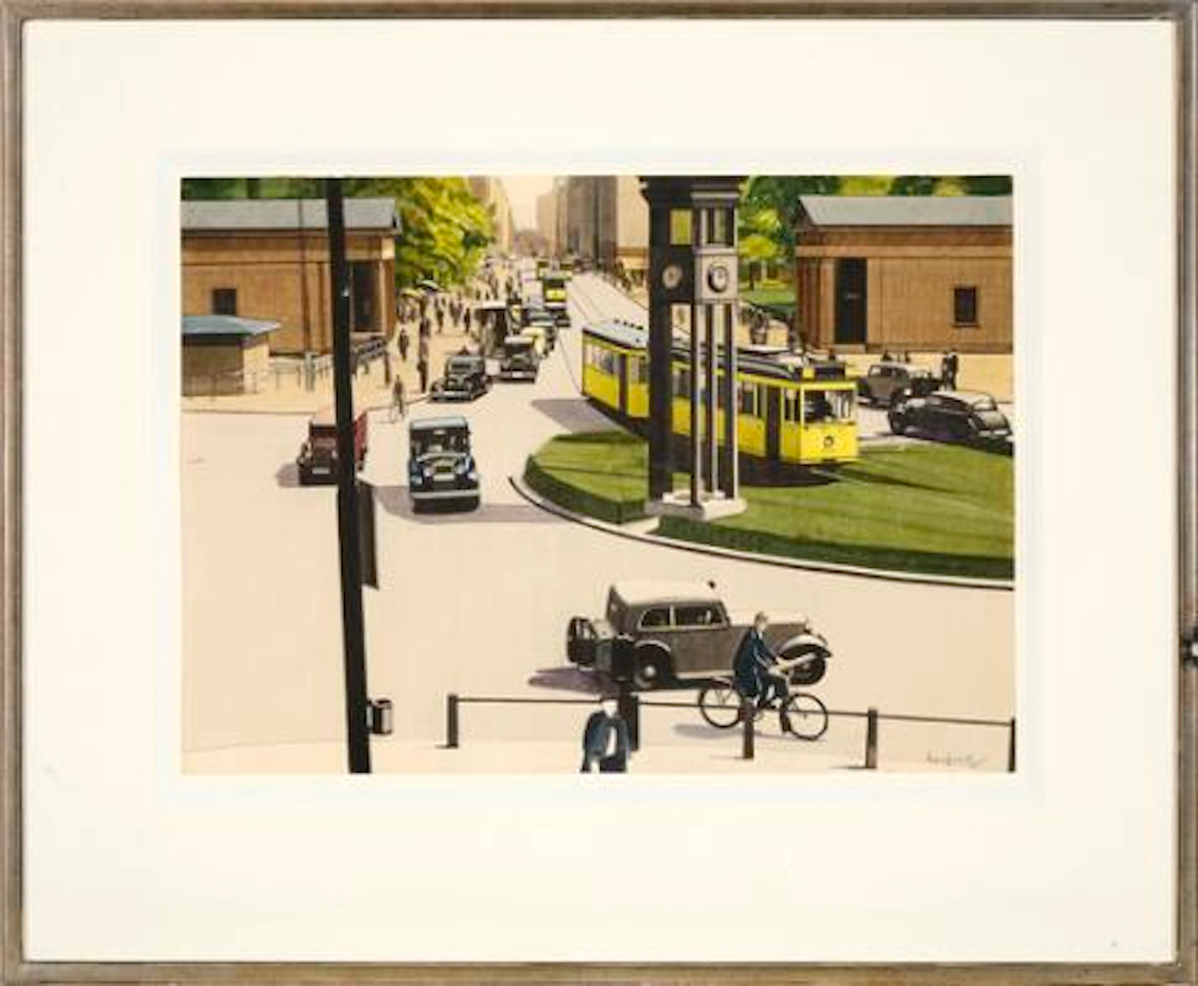 Hans Henrik Lerfeldt: "Potsdamer Platz", Berlin 1982. Signed Lerfeldt.