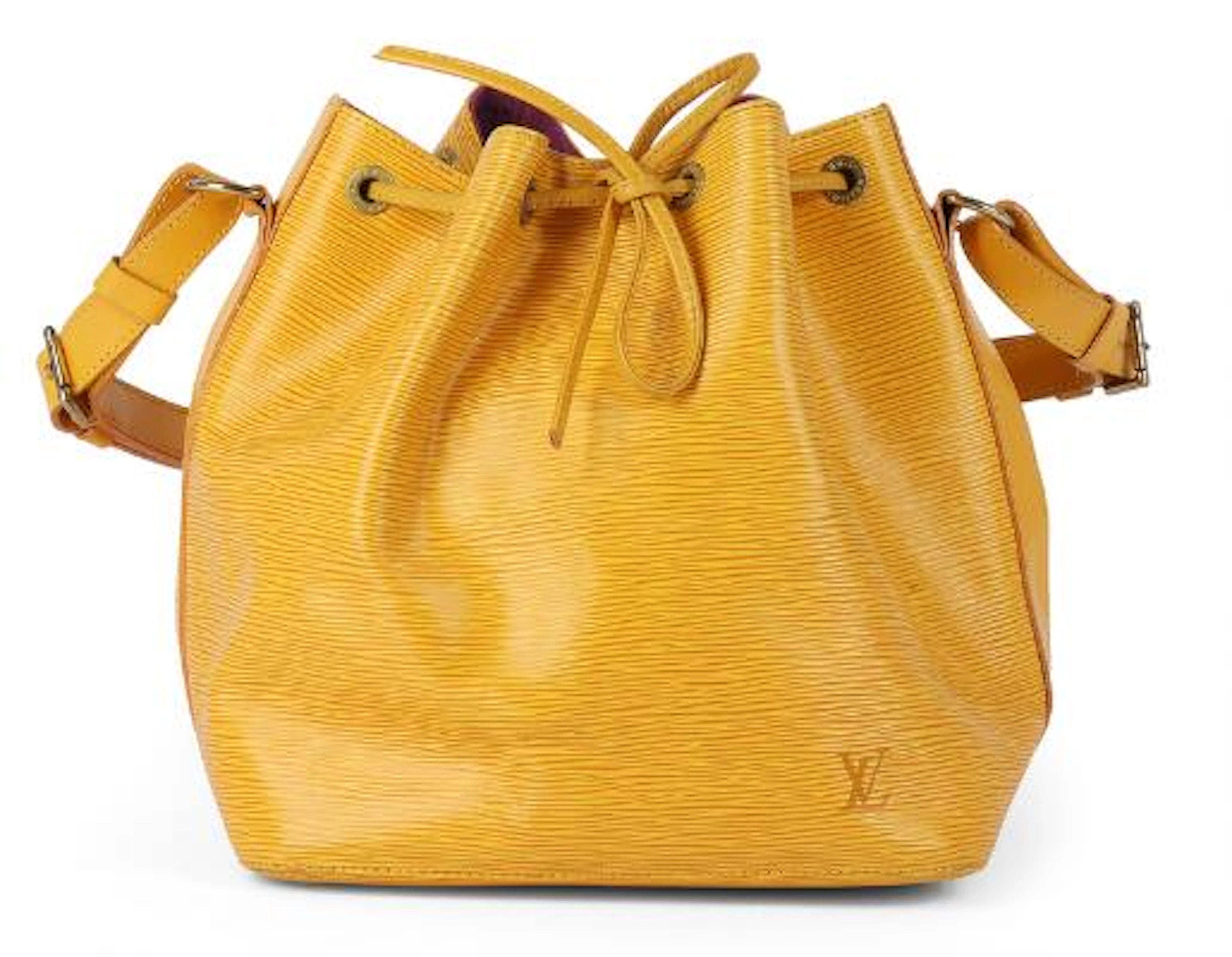 Louis Vuitton: A "Petit Noé" bag of yellow Epi leather with gold tone