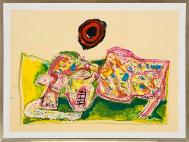 Lucebert: Untitled. Signed Lucebert 15.12.73. Mixed media on paper.