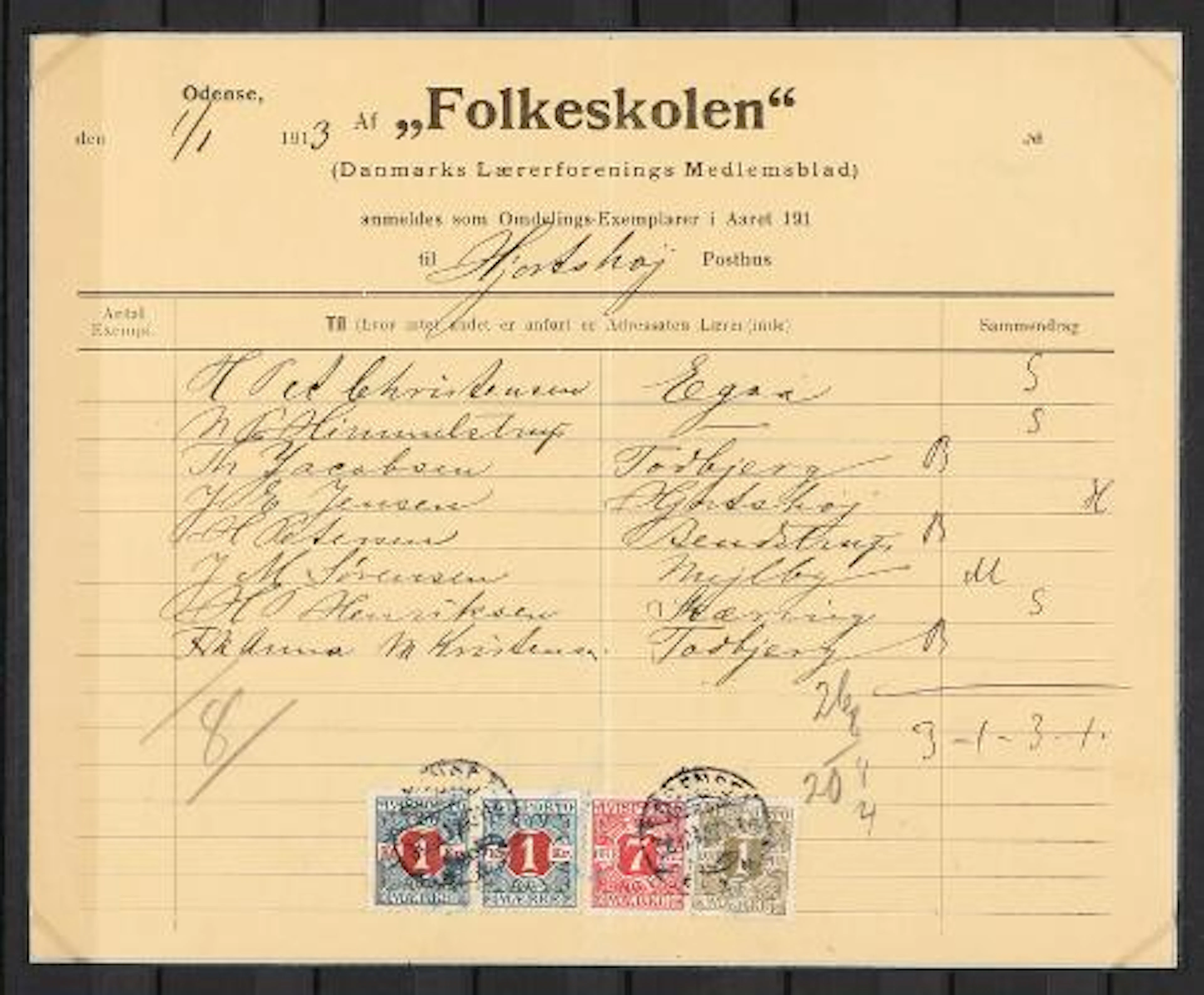 Newspaper. 1907. 1 Øre, olive, 7 Øre, red and pair 1 Kr. blue green/red