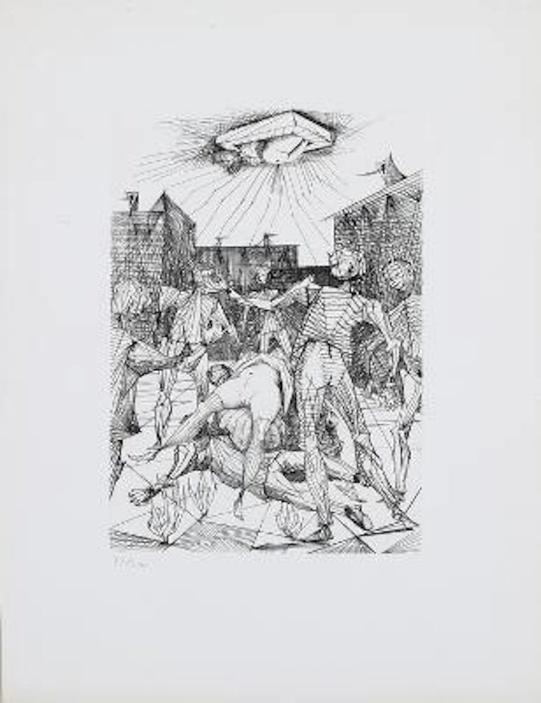 Lucien Coutaud: "Ma Civilisation", 1947. Unsigned, 77/200. Three etchings.