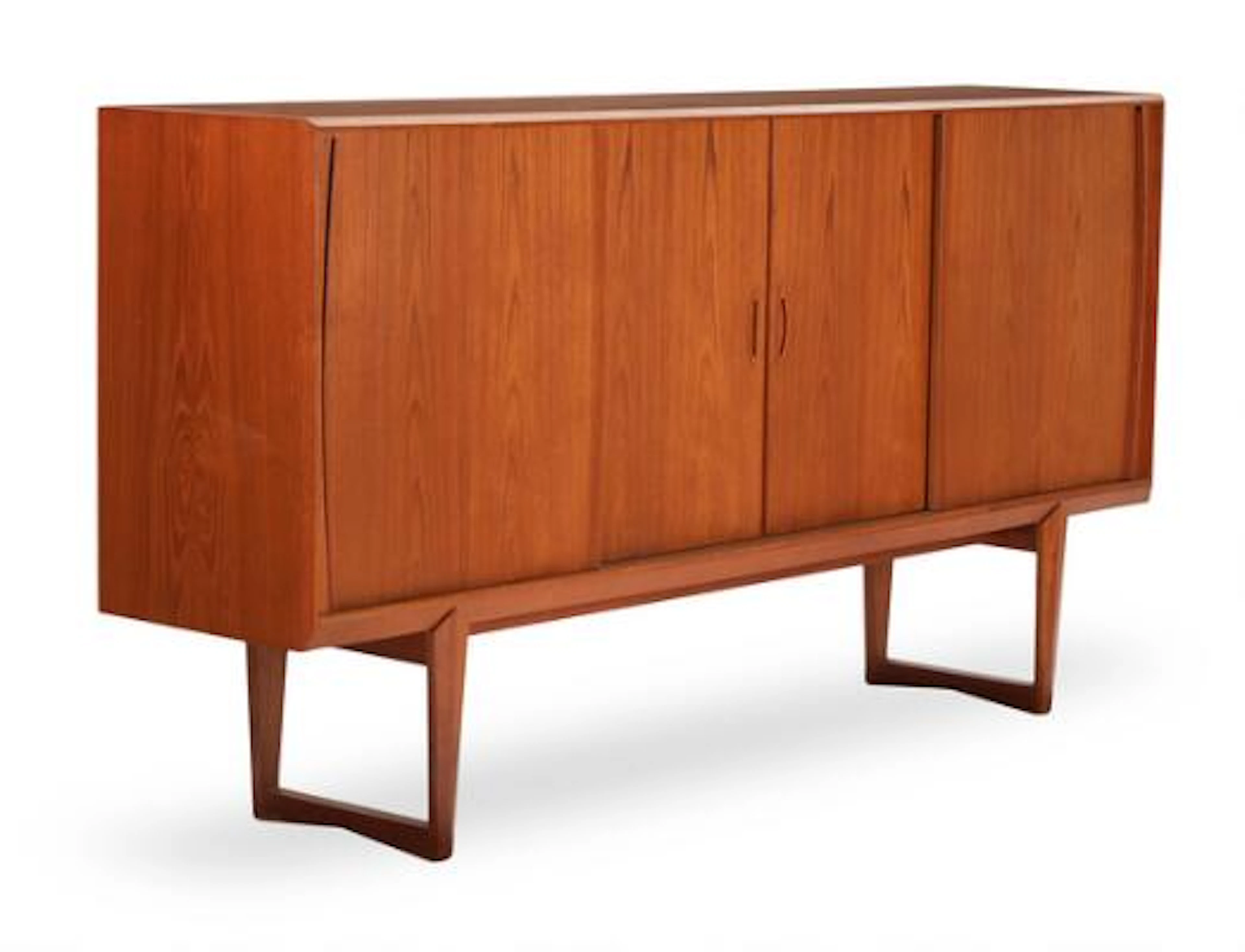 Danish furniture design: A teak sideboard on runner legs, front with