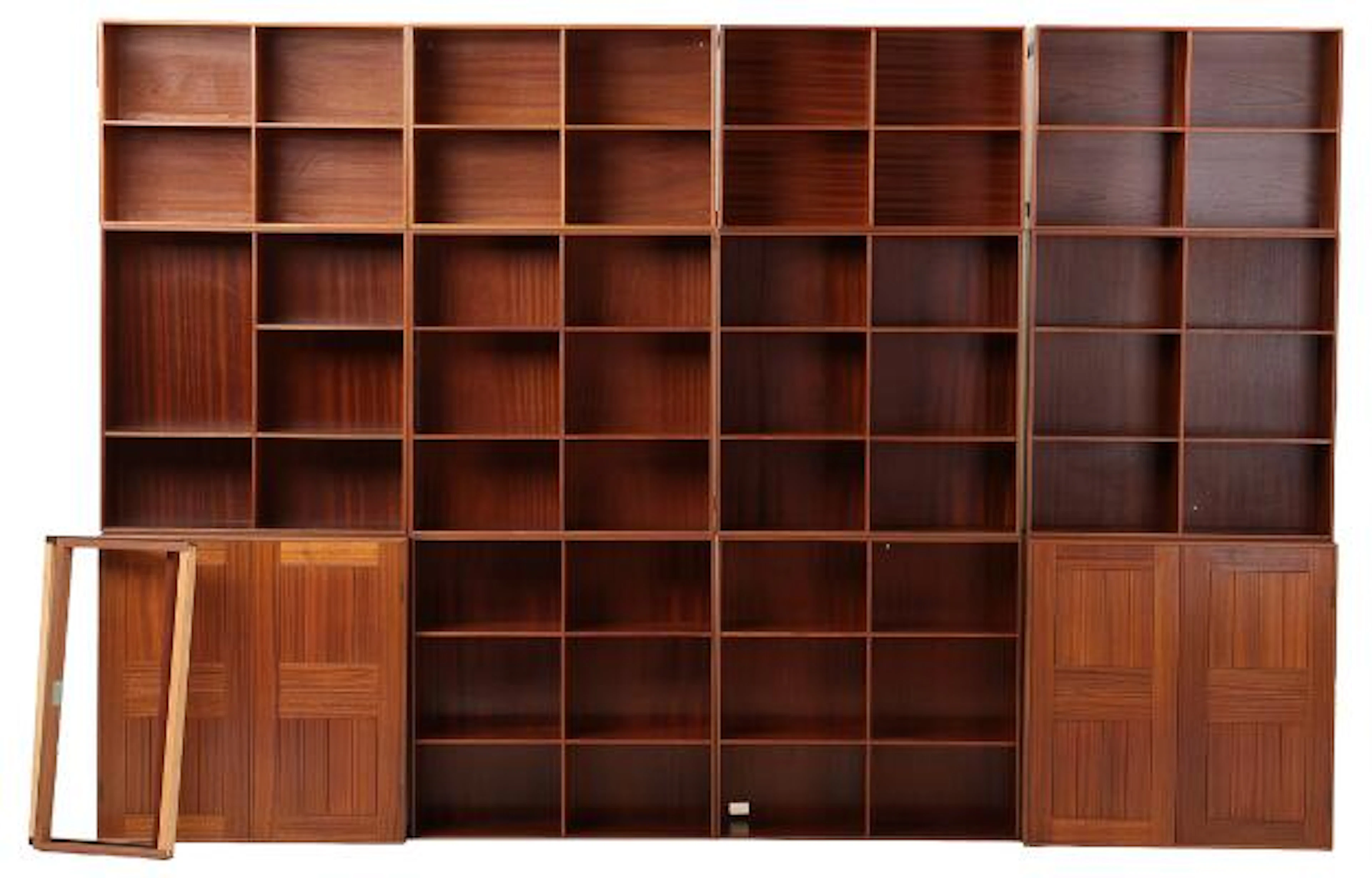 Mogens Koch: Wall unit in solid mahogany, consisting of two cabinets