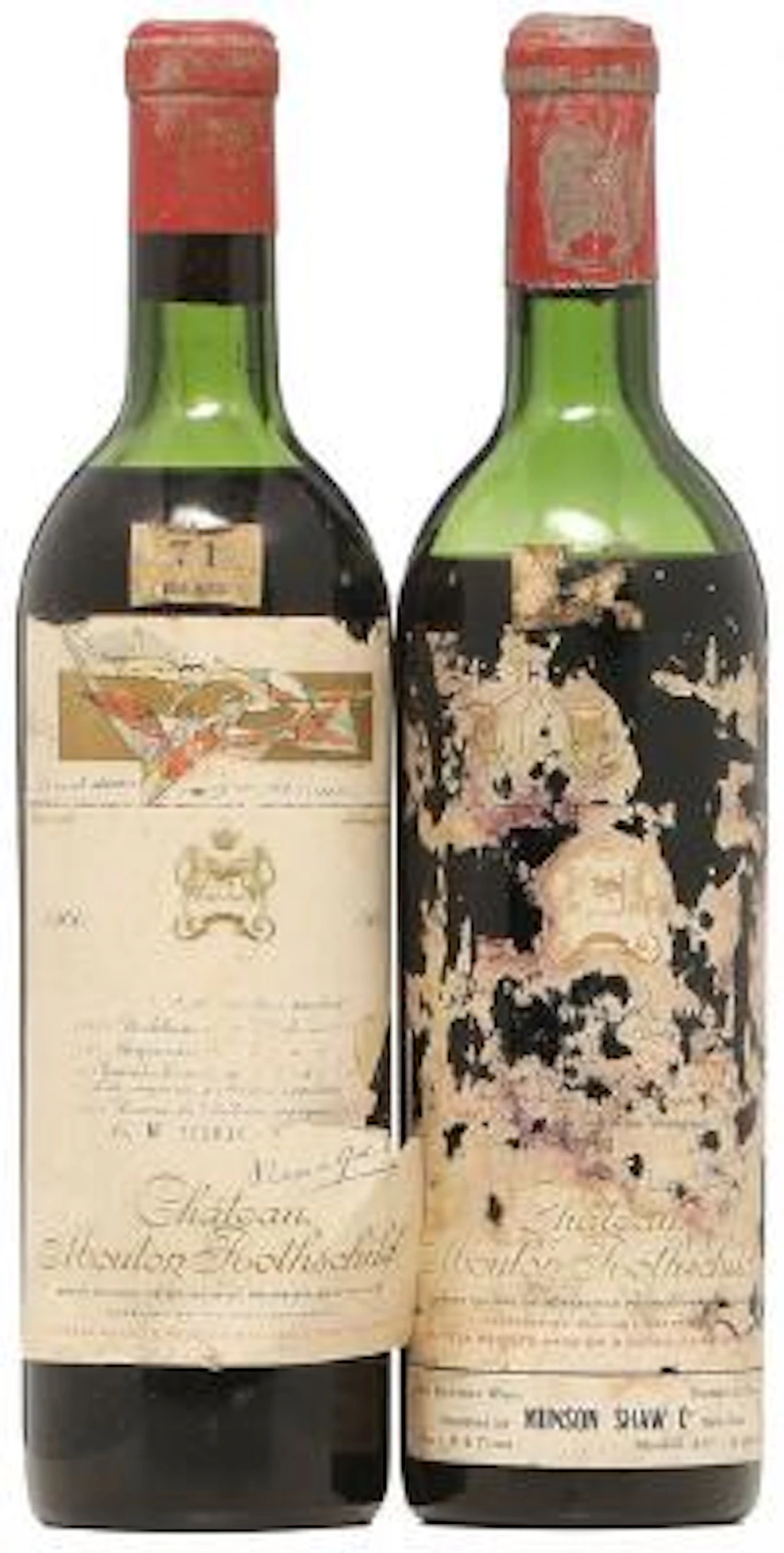 1 bt. Château Mouton Rothschild, Pauillac. 1. Cru Classé 1960 C (ms).