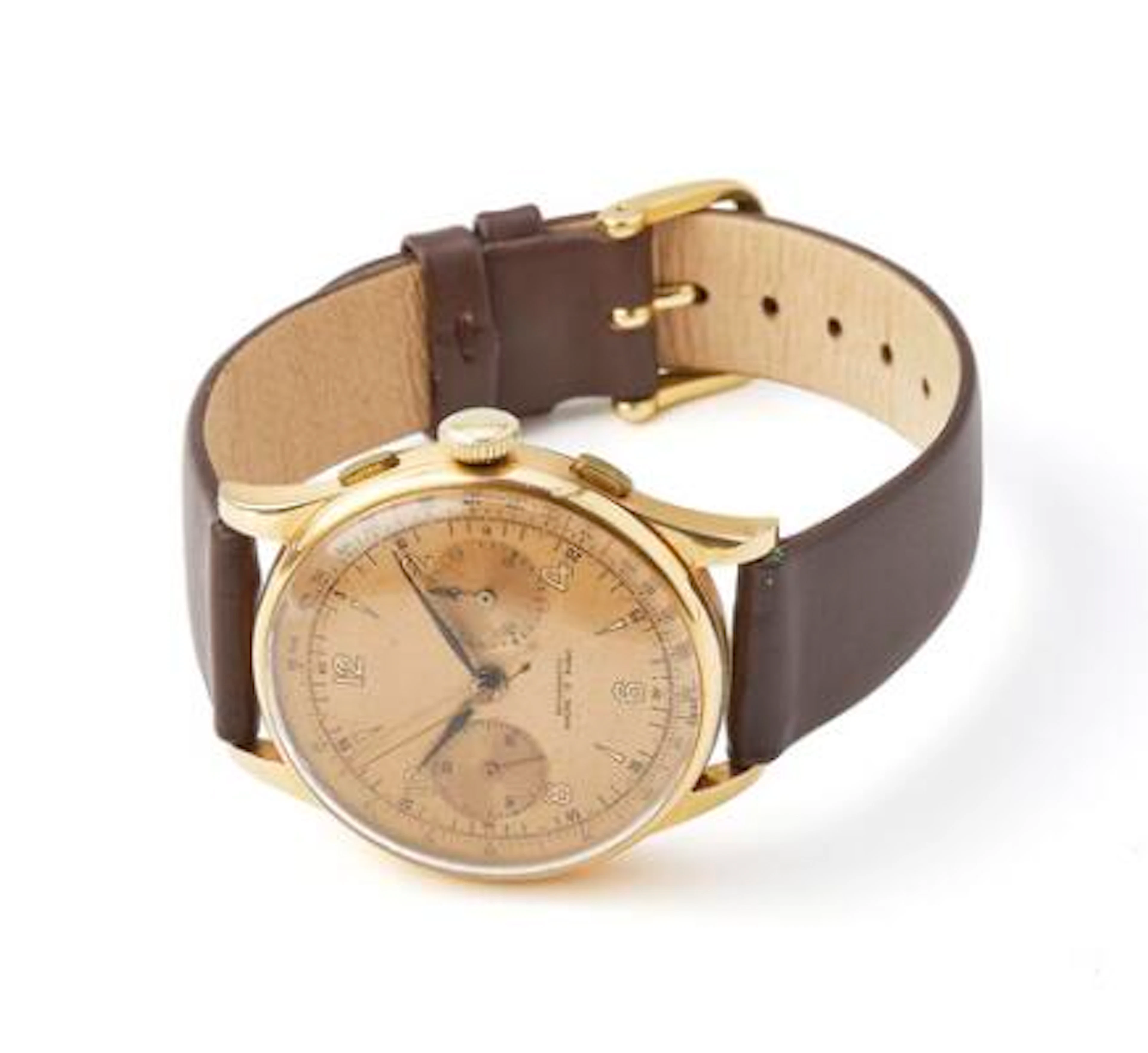 Unknown: Wristwatch of 18k gold. Mechanical movement with manual winding