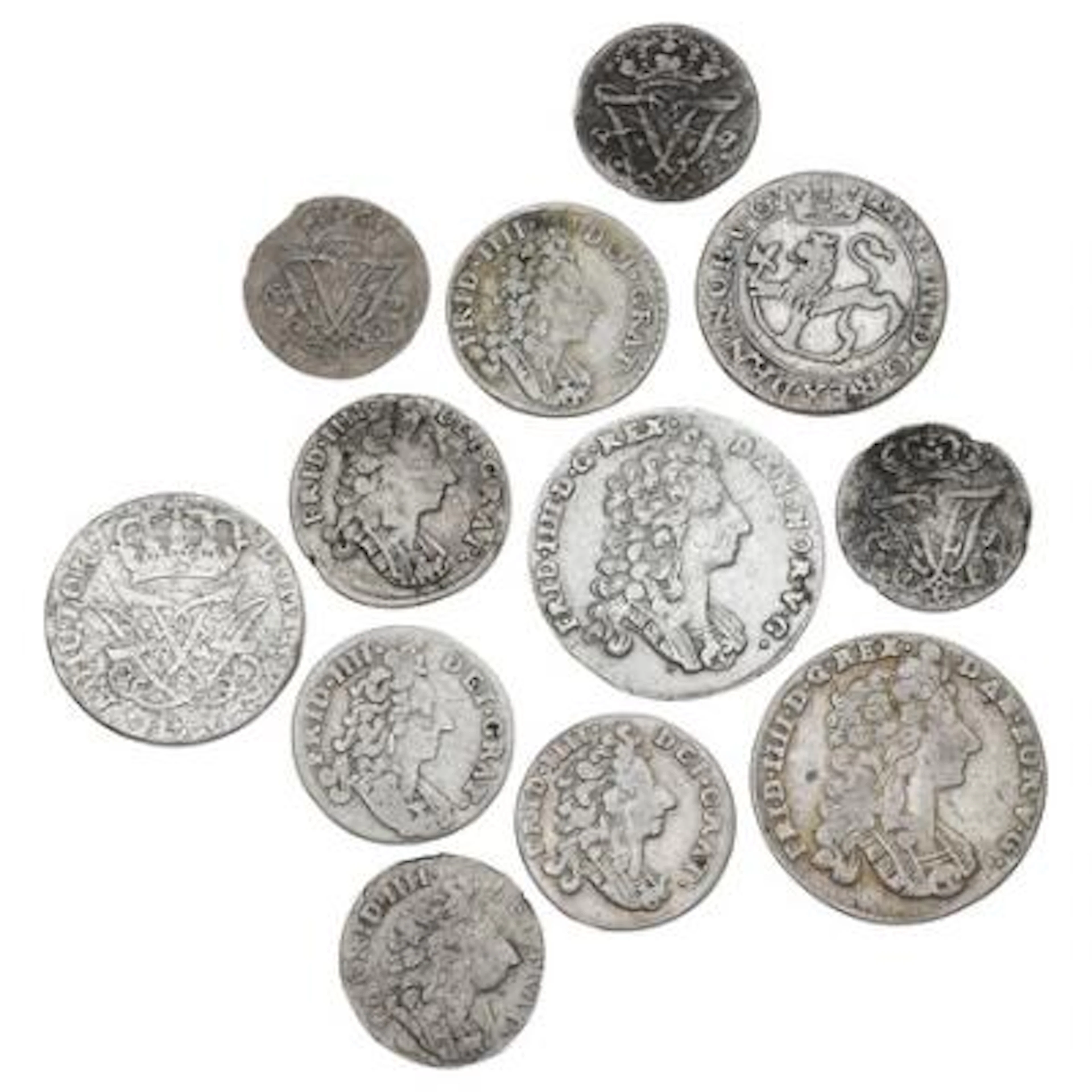 Norway, Frederik IV, collection of coins, in total 12 pcs – Bruun