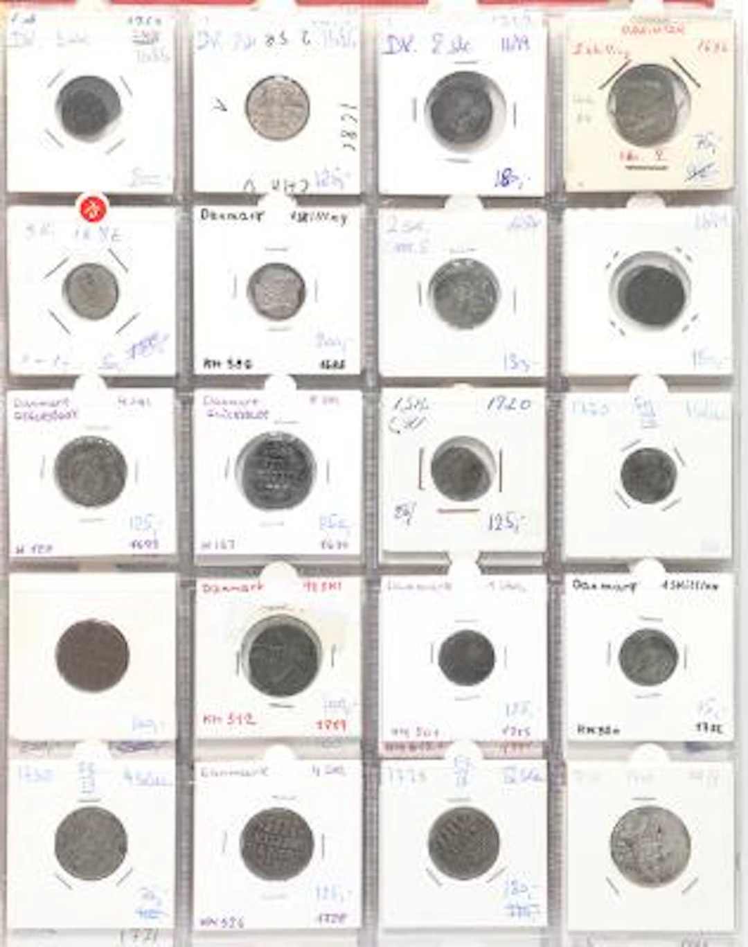Collection of older coins from Christian IV–Christian IX, in total