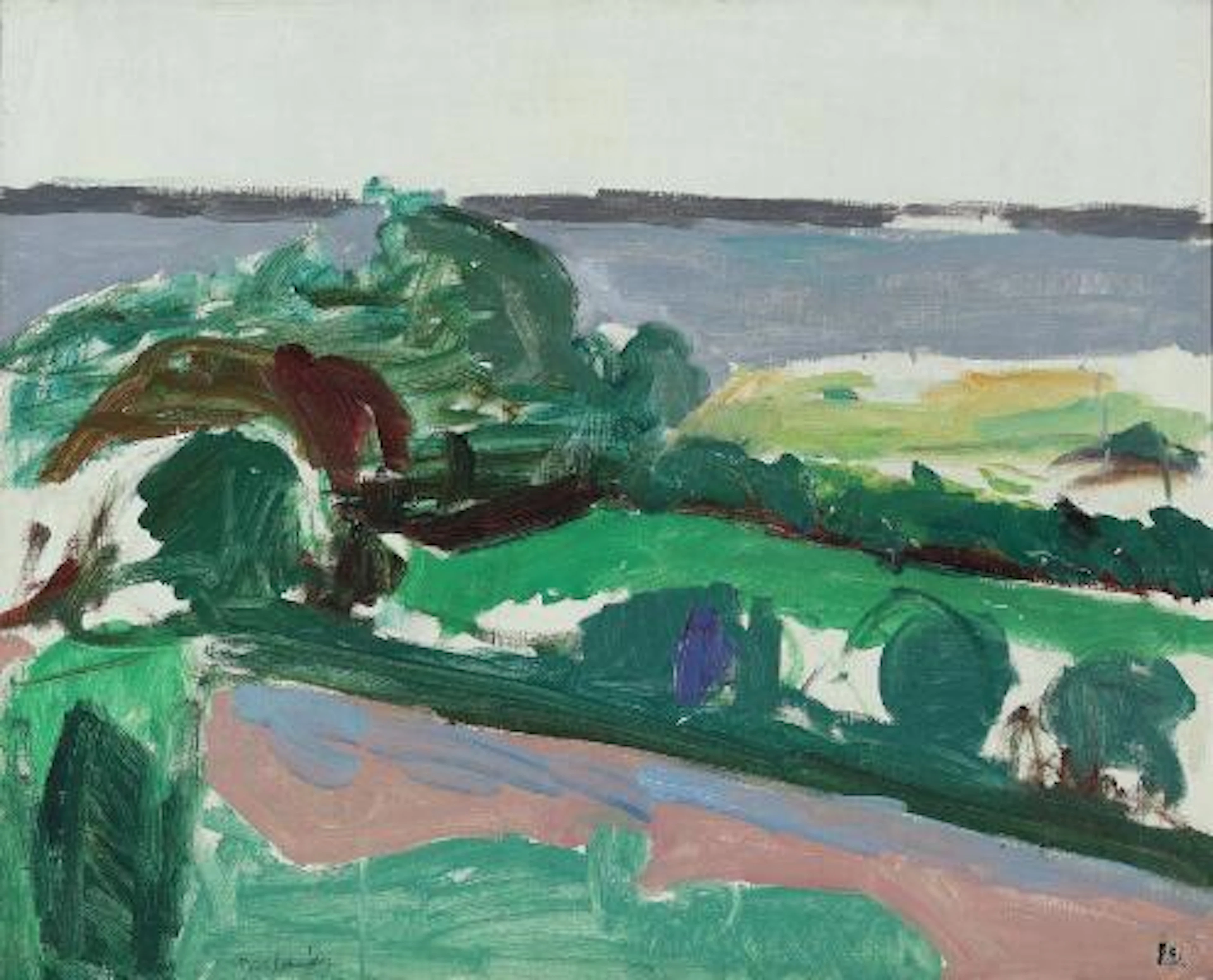 Povl Schrøder: Landscape. Signed P.S. Oil on canvas. 61 x 73 cm. –