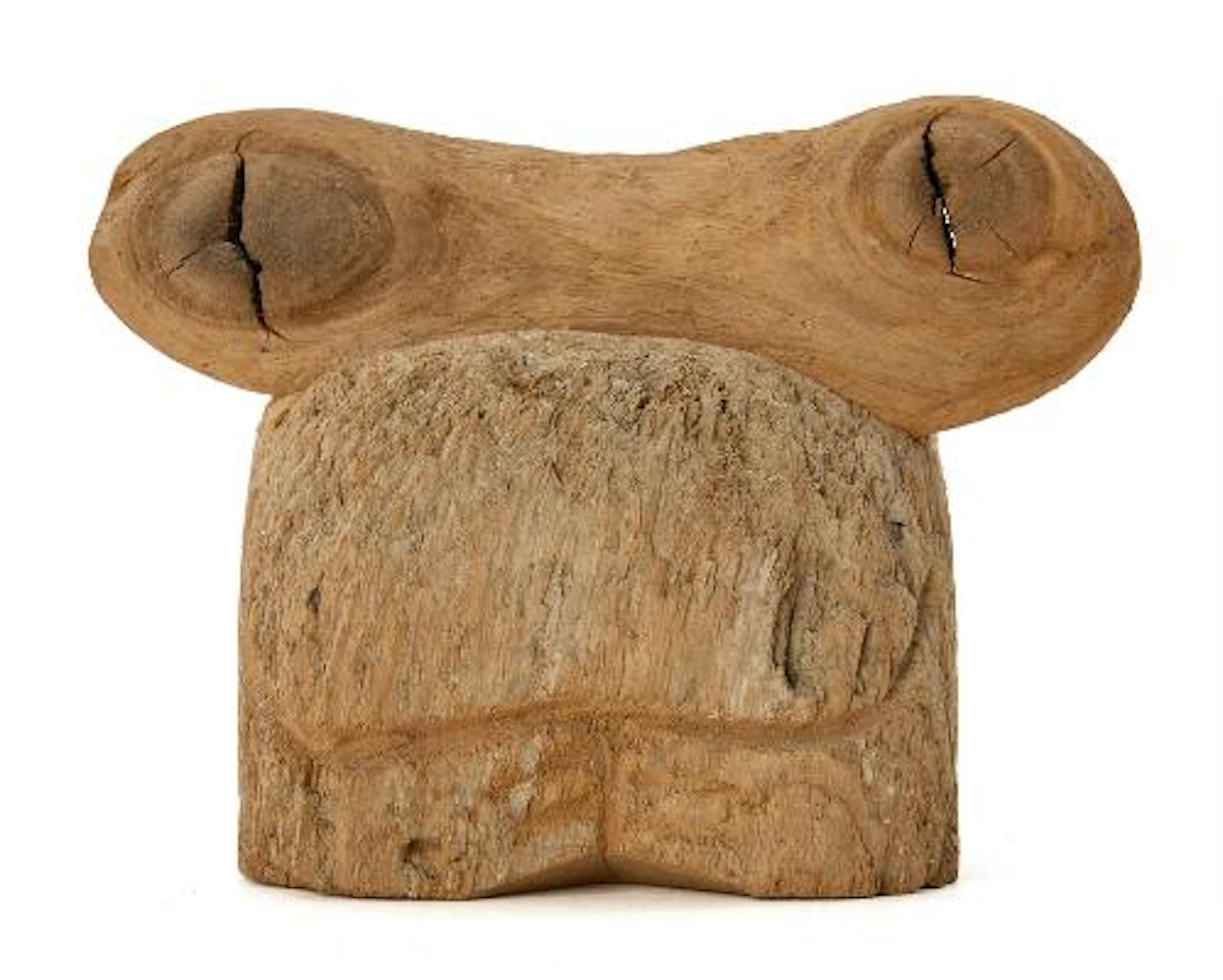 Jacob Hermann: Patinated wooden figure in shape of a frog. H. 10 cm.