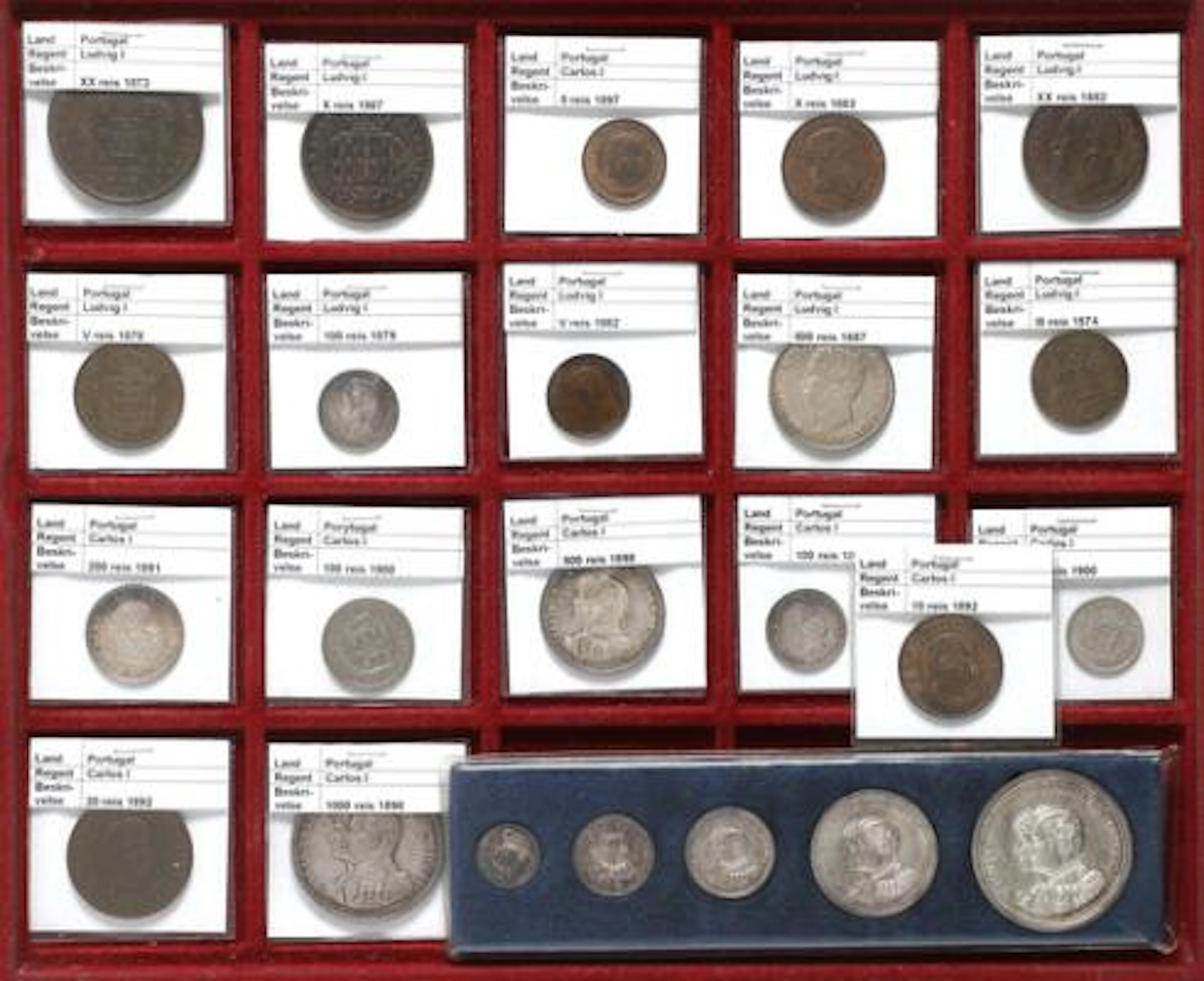 Portugal, Ludvig I-Carlos I, collection of coins and medals, in total
