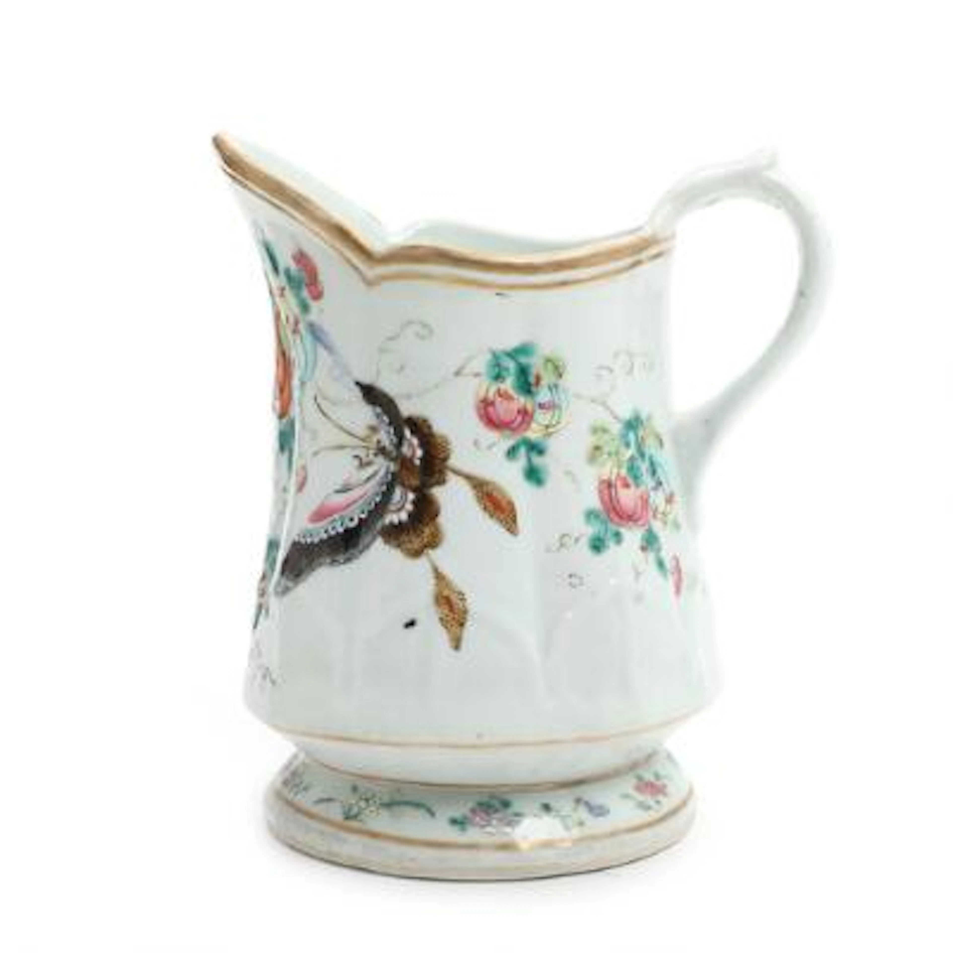 Chinese porcelain ewer decorated in enamel colour with butterflies.