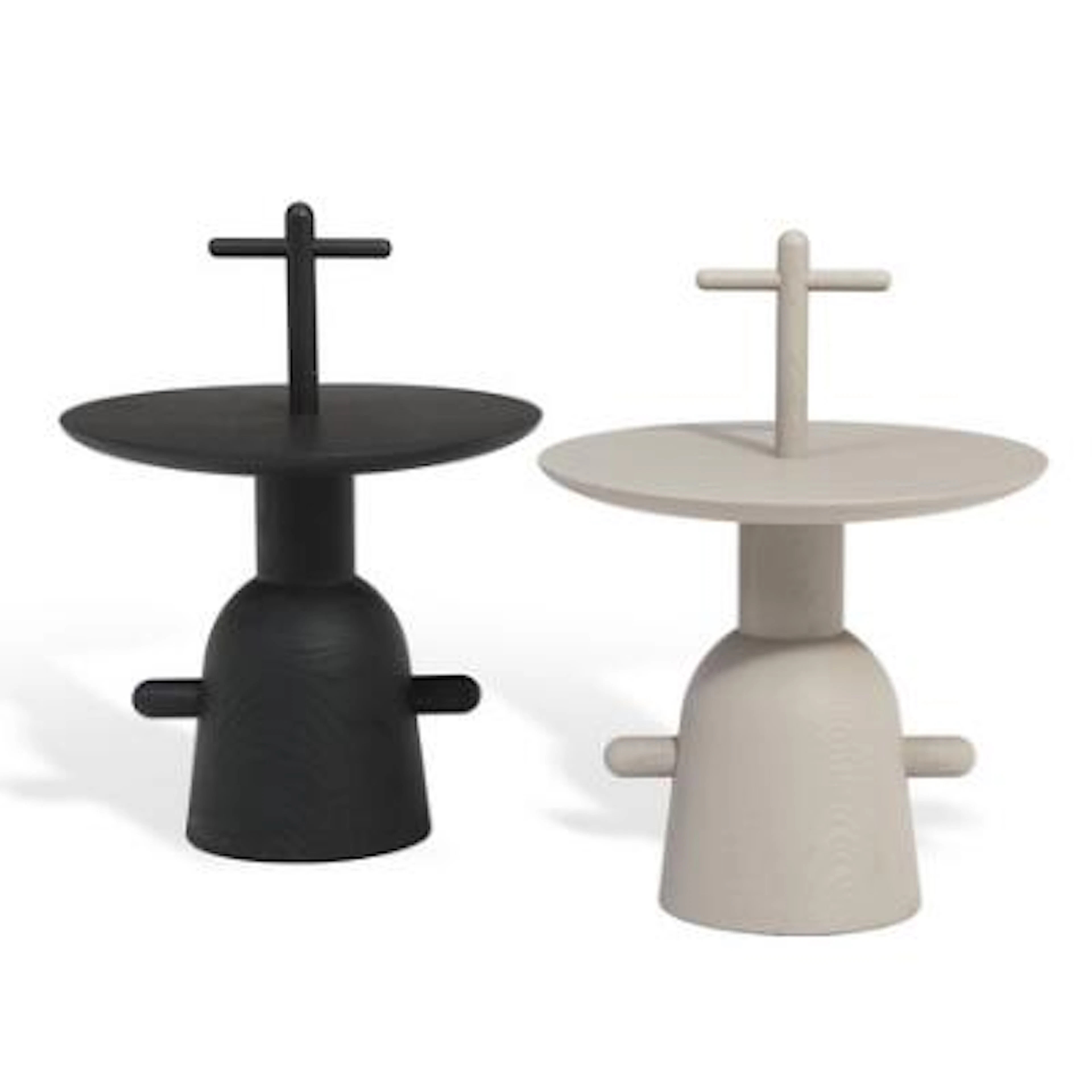 Jaime Hayon: "Réaction Poétique", Two small sidetables, black stained