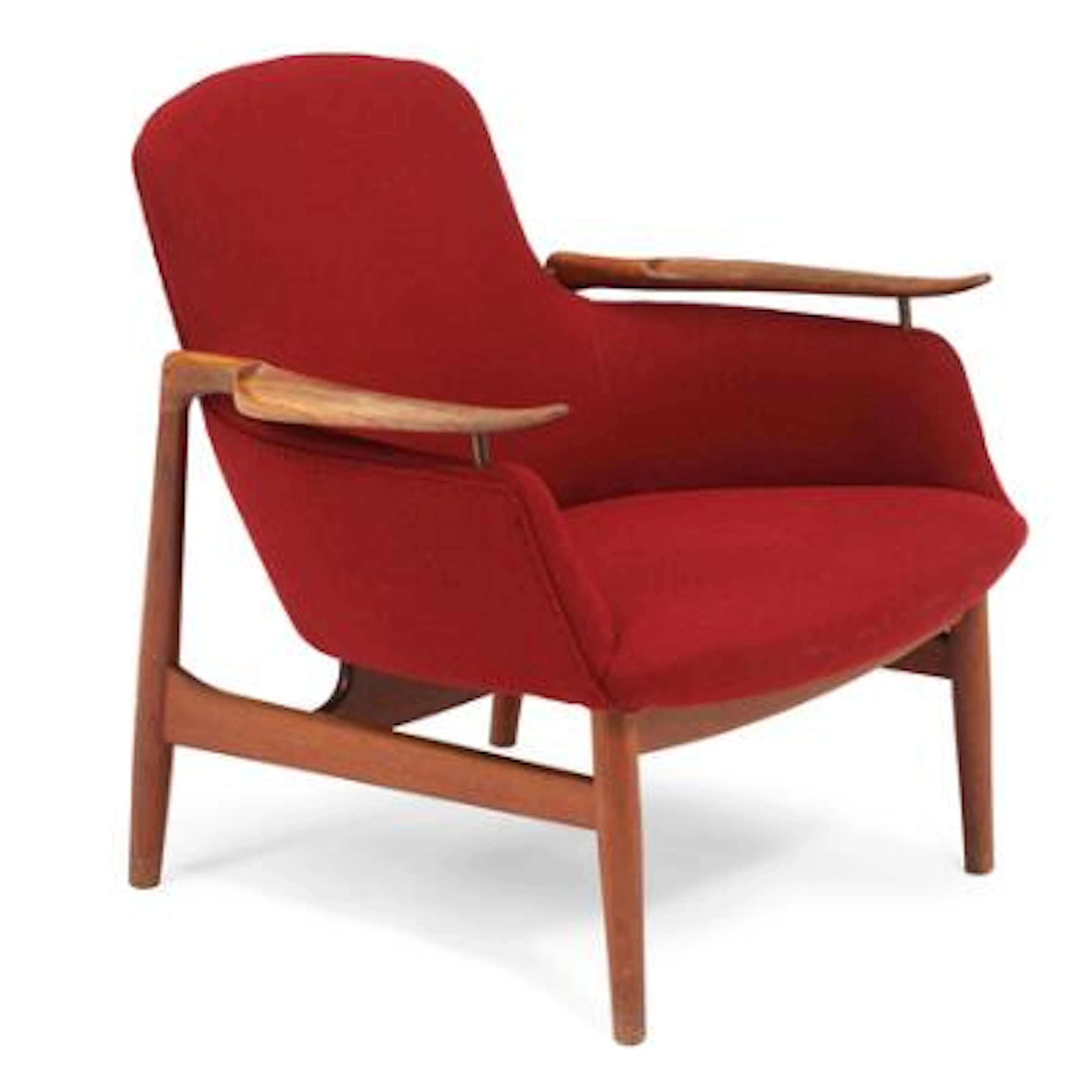 Finn Juhl: “FJ 53”. A teak easy chair with “floating” armrests on
